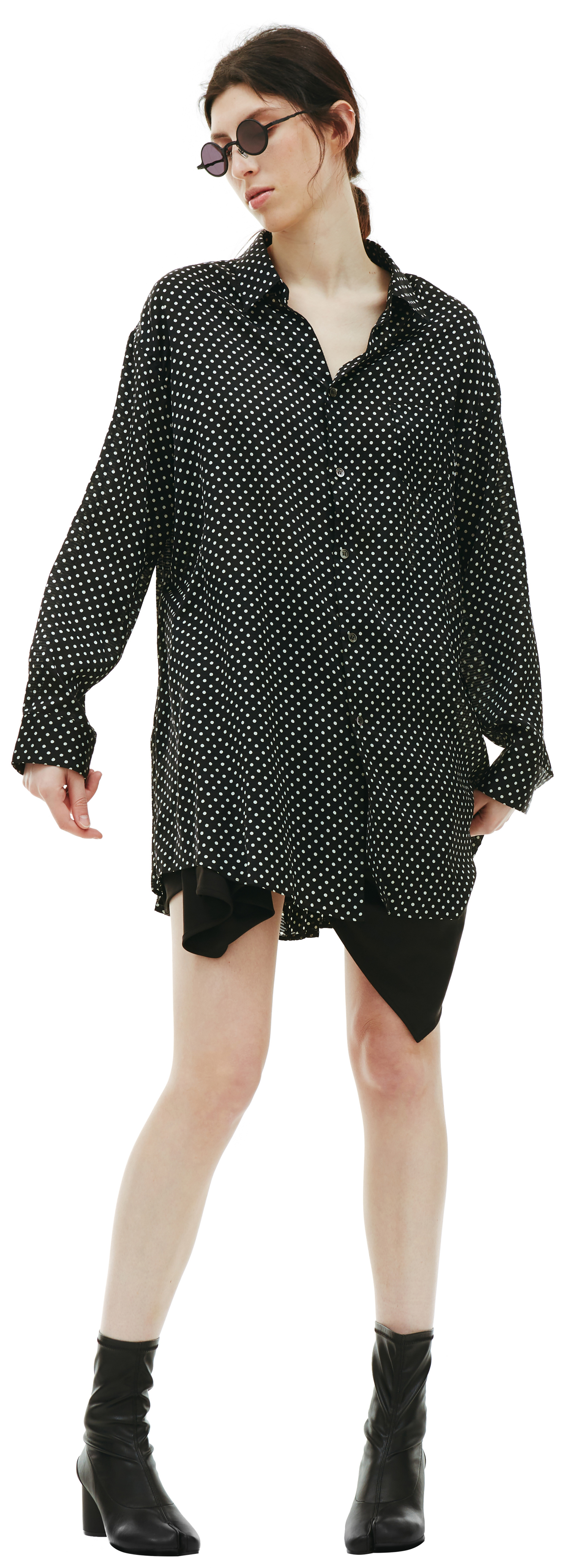 Junya Watanabe Black Polka Dot Printed Shirt