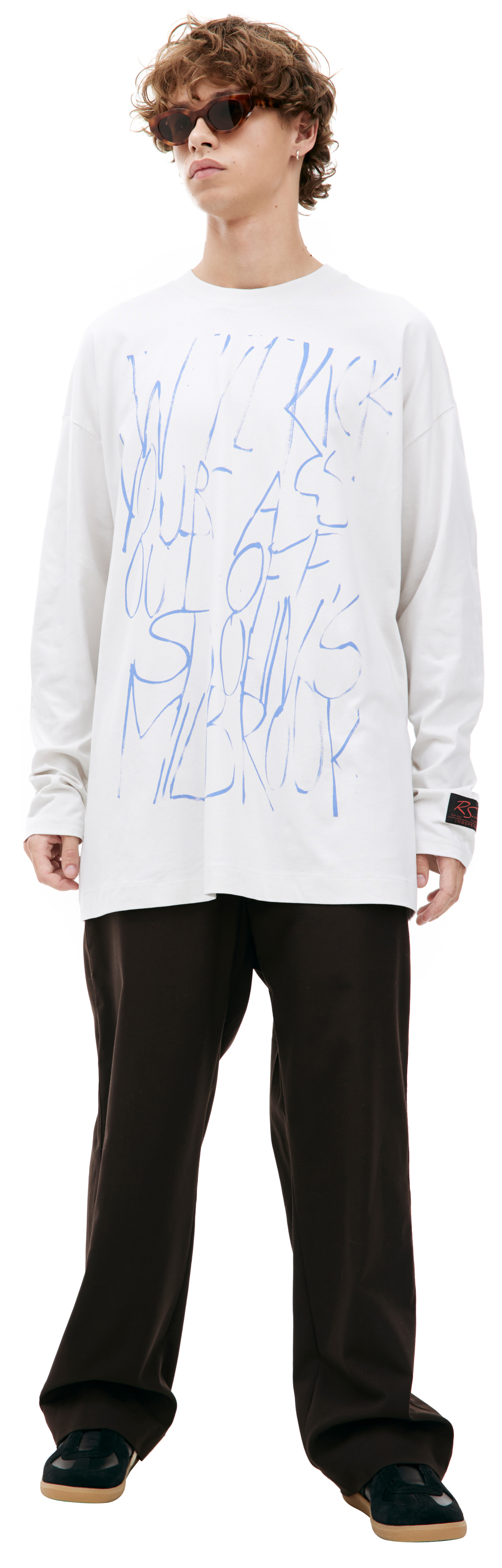 Raf Simons Beige Printed Longsleeve