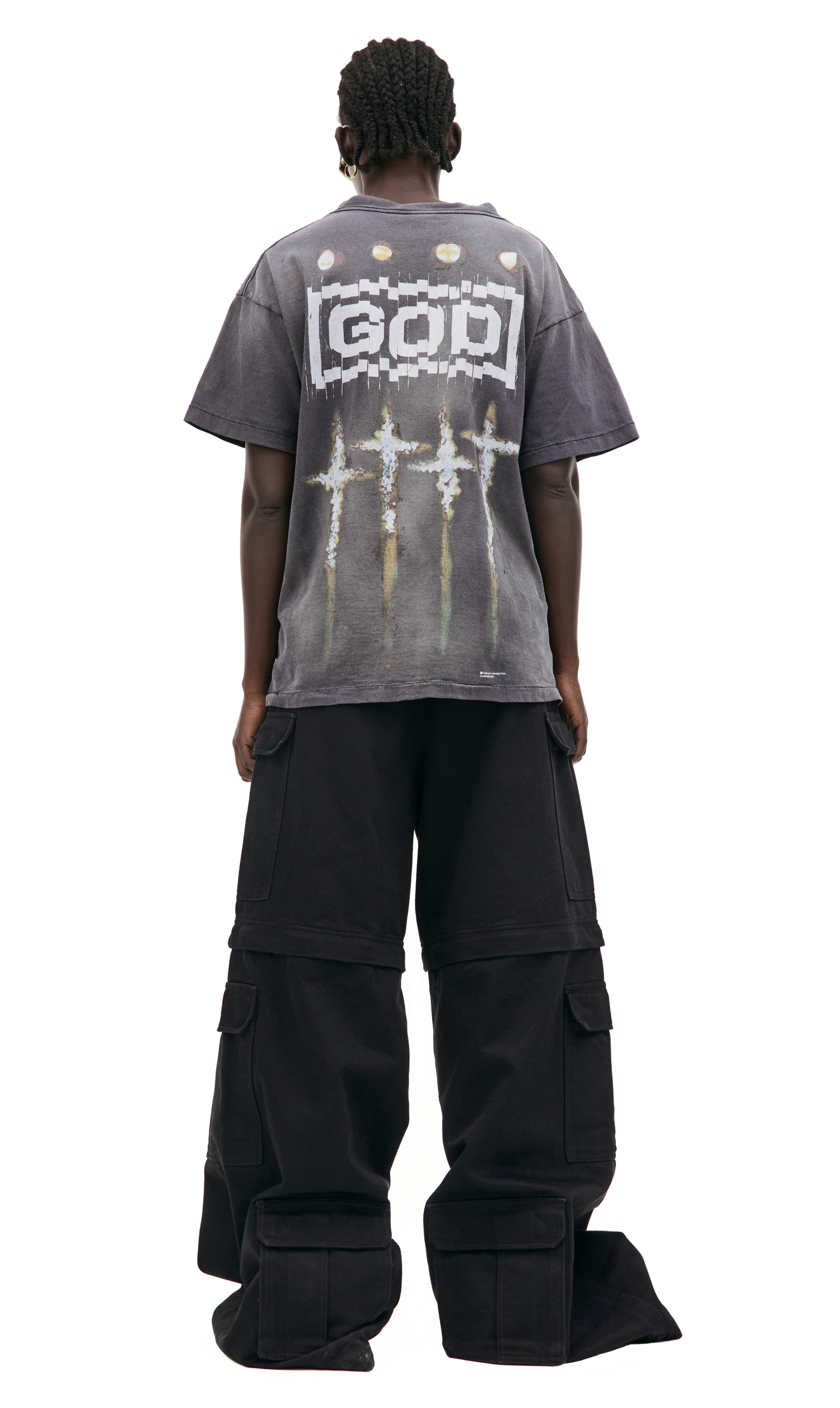Buy Saint Michael women grey 'god' printed t-shirt for €570 online
