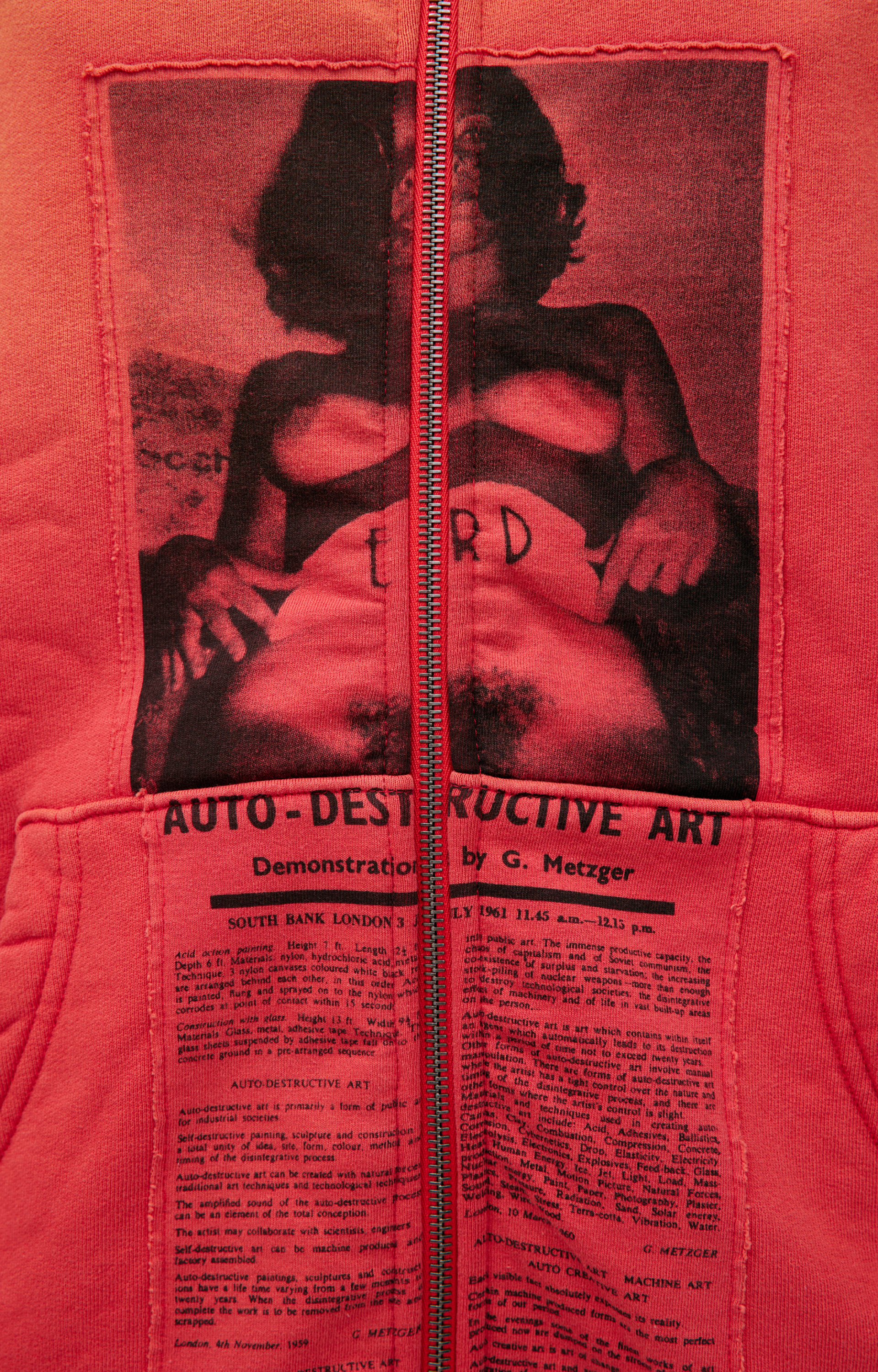 Enfants Riches Déprimés Red hoodie with zipper