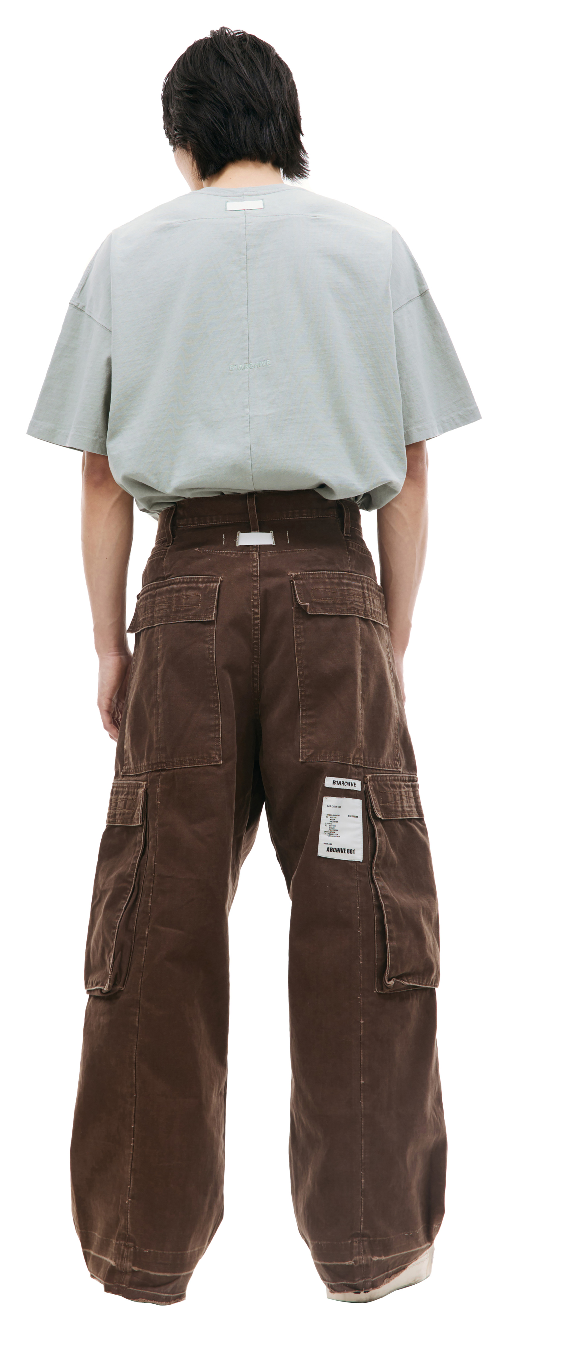 B1ARCHIVE Brown wide leg cargo jeans