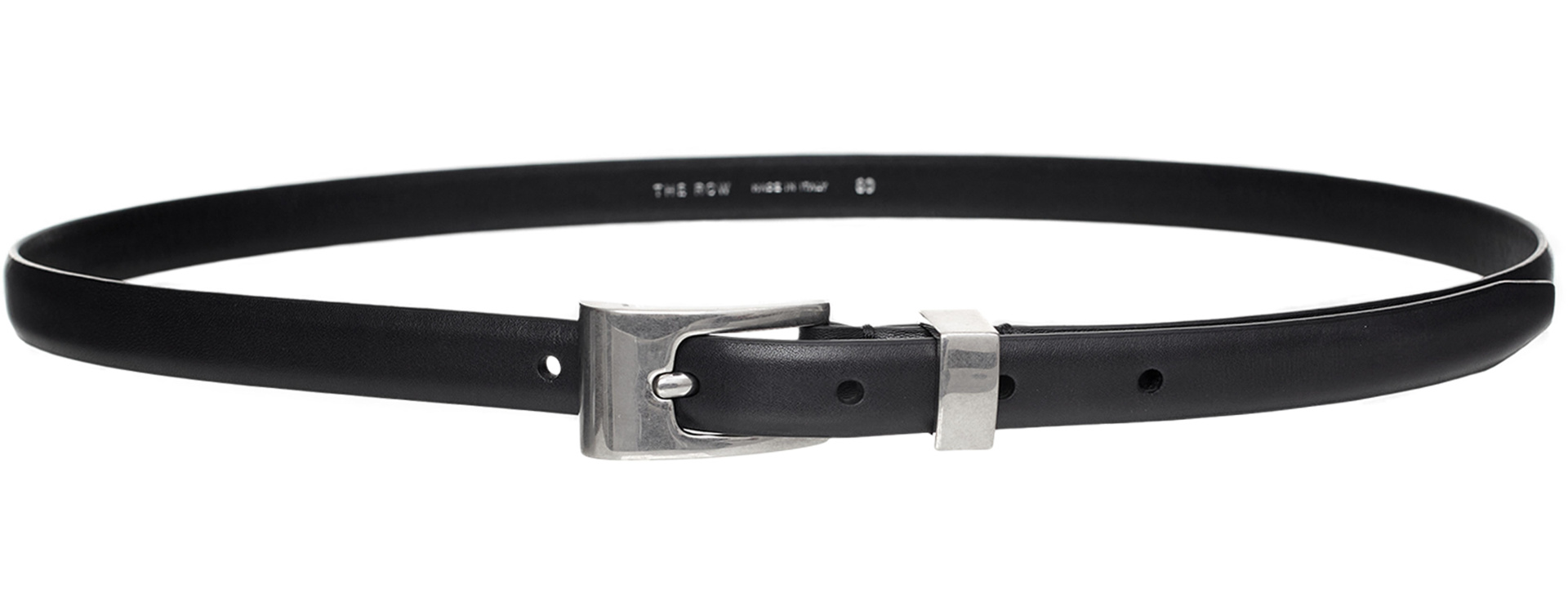 The Row Black leather belt