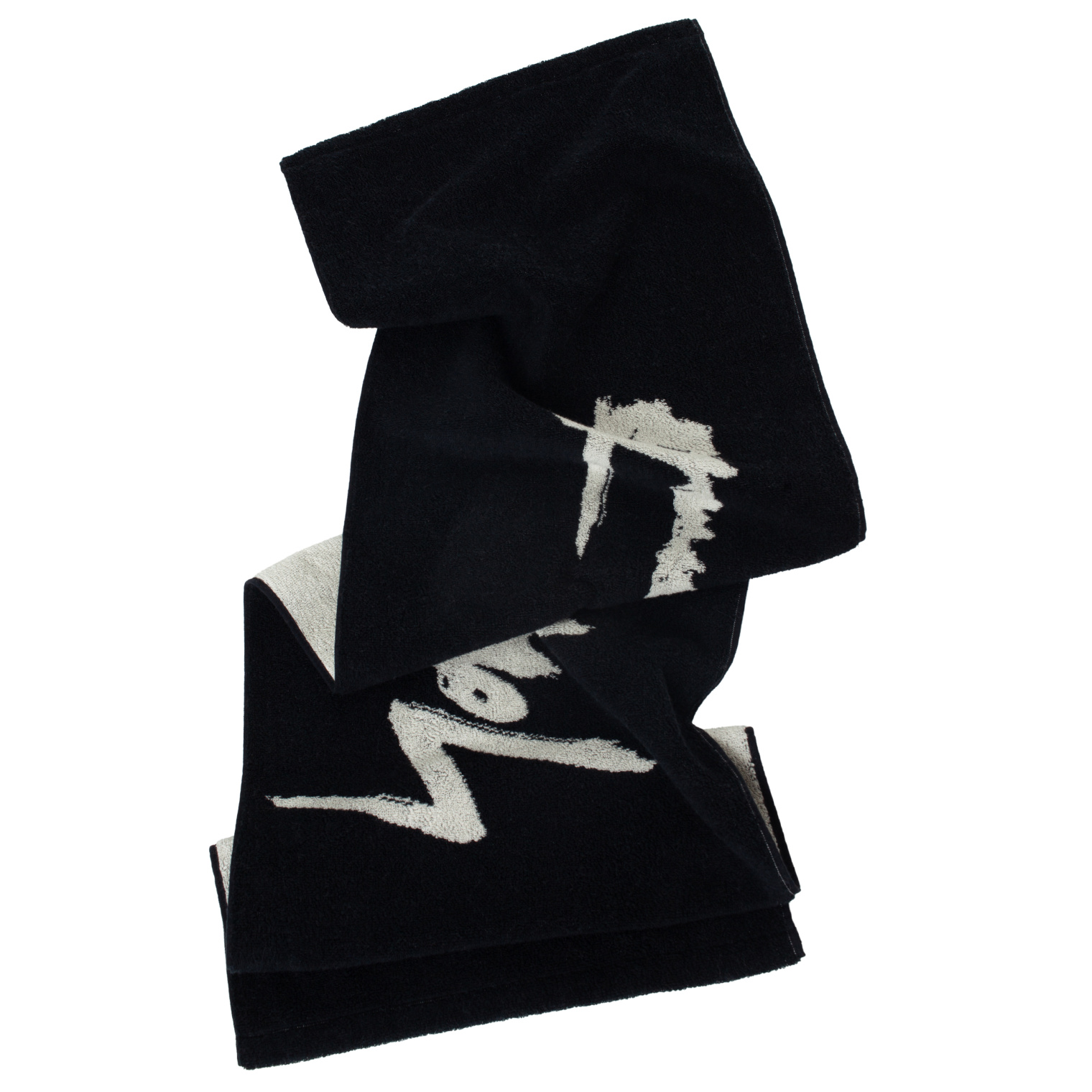 Yohji Yamamoto Double-sided logo towel