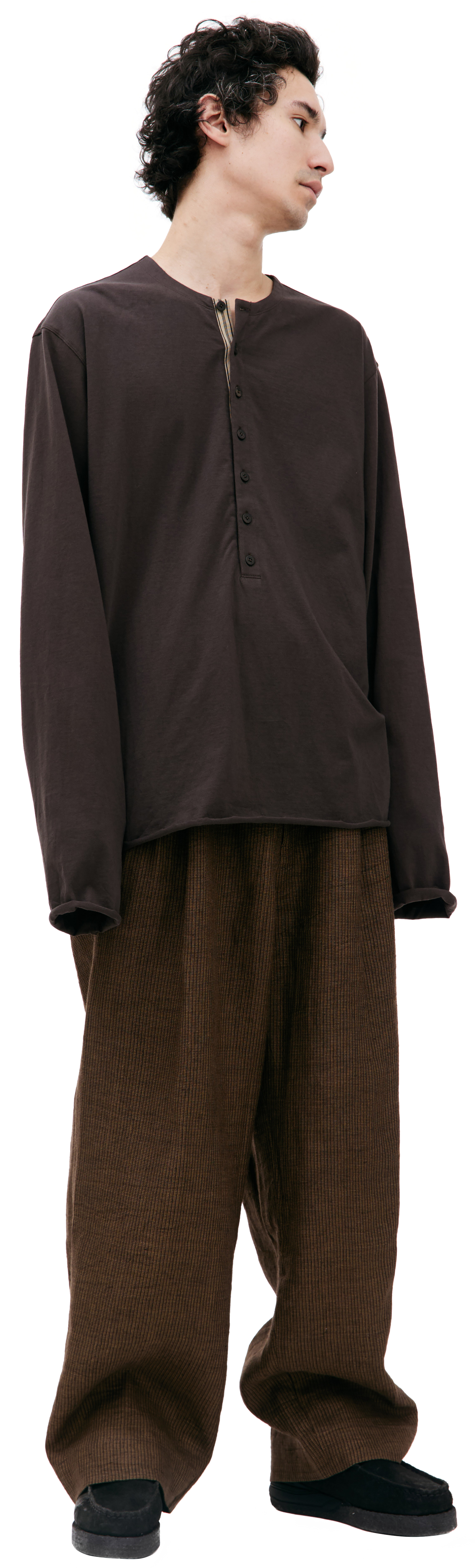 Ziggy Chen Brown cotton longsleeve
