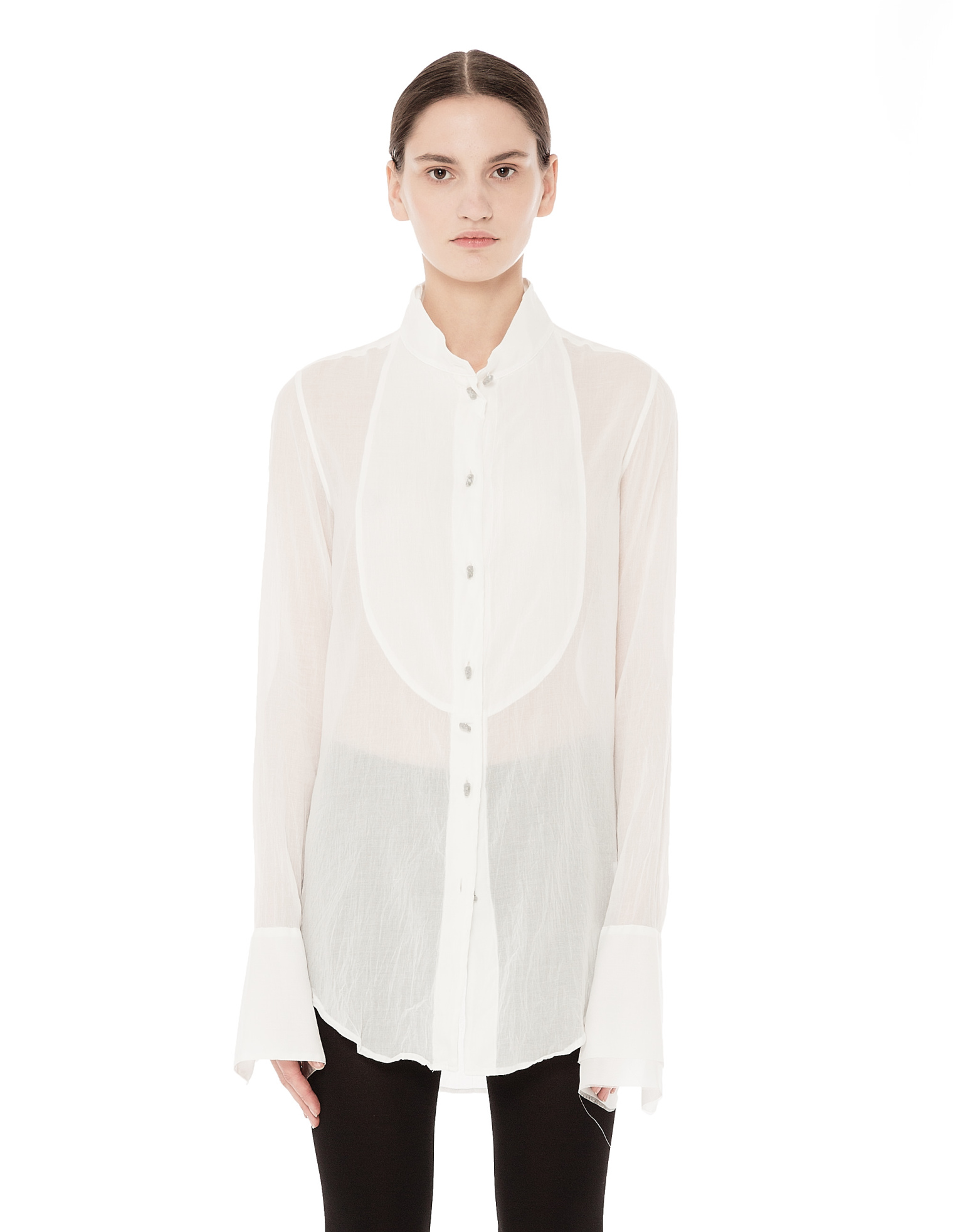 If Six Was Nine Dicky collar printed blouse