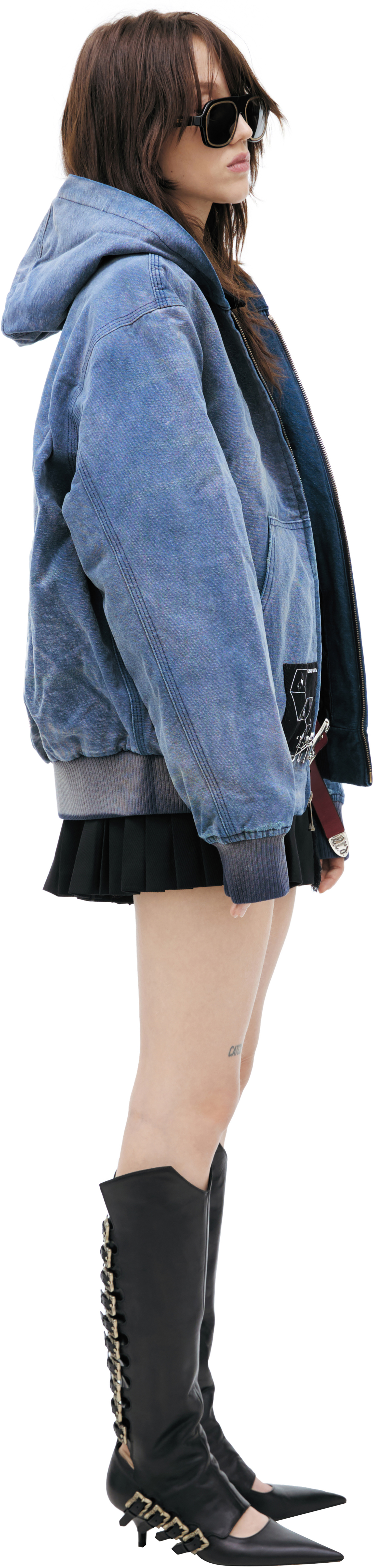 Buy Enfants Riches Déprimés women blue war started hooded work 