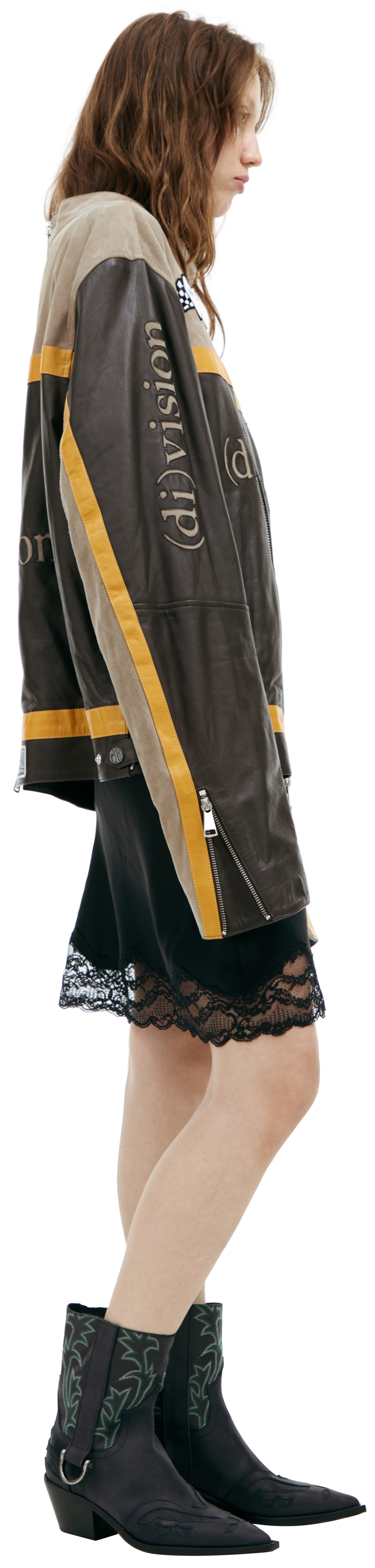 (di)vision Leather jacket with logo