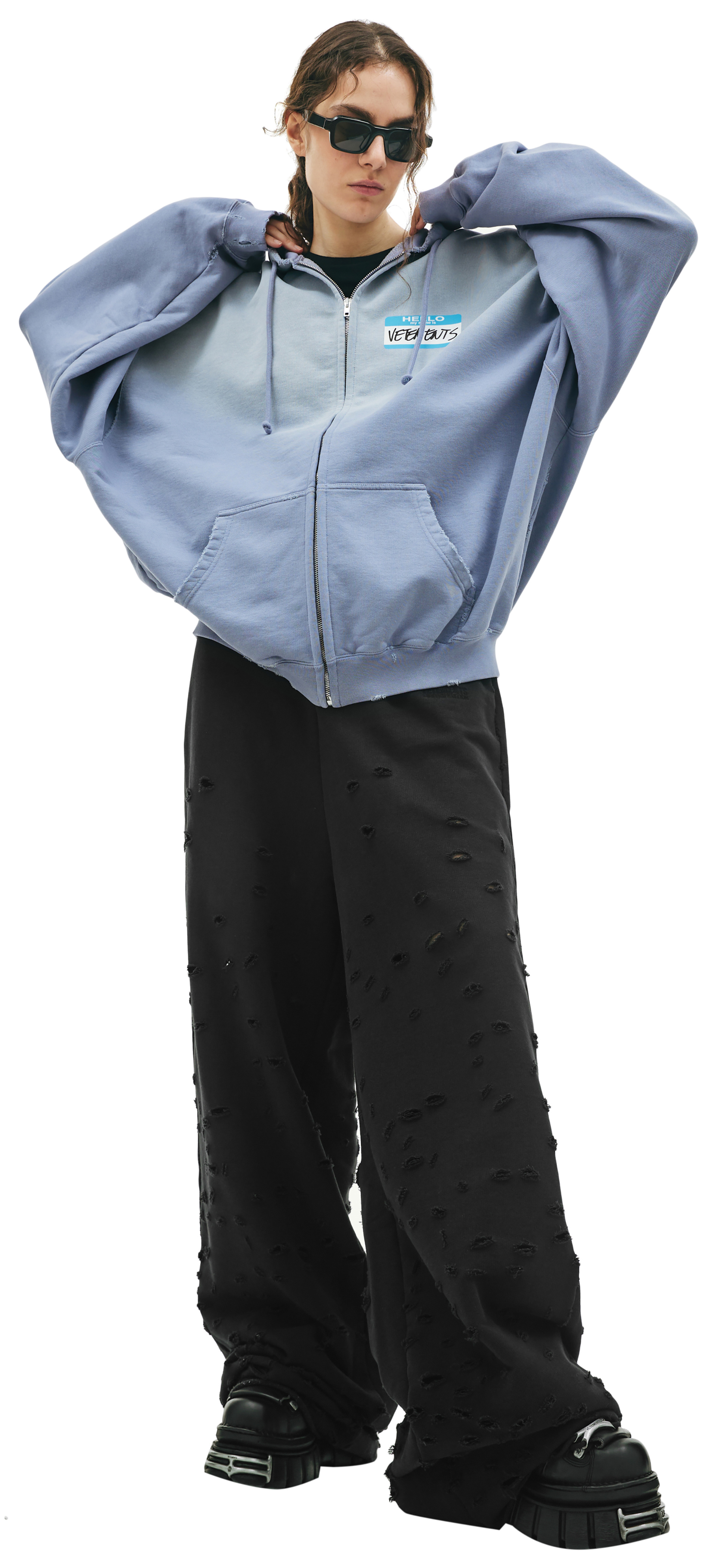 VETEMENTS \'My name is\' zip-up hoodie