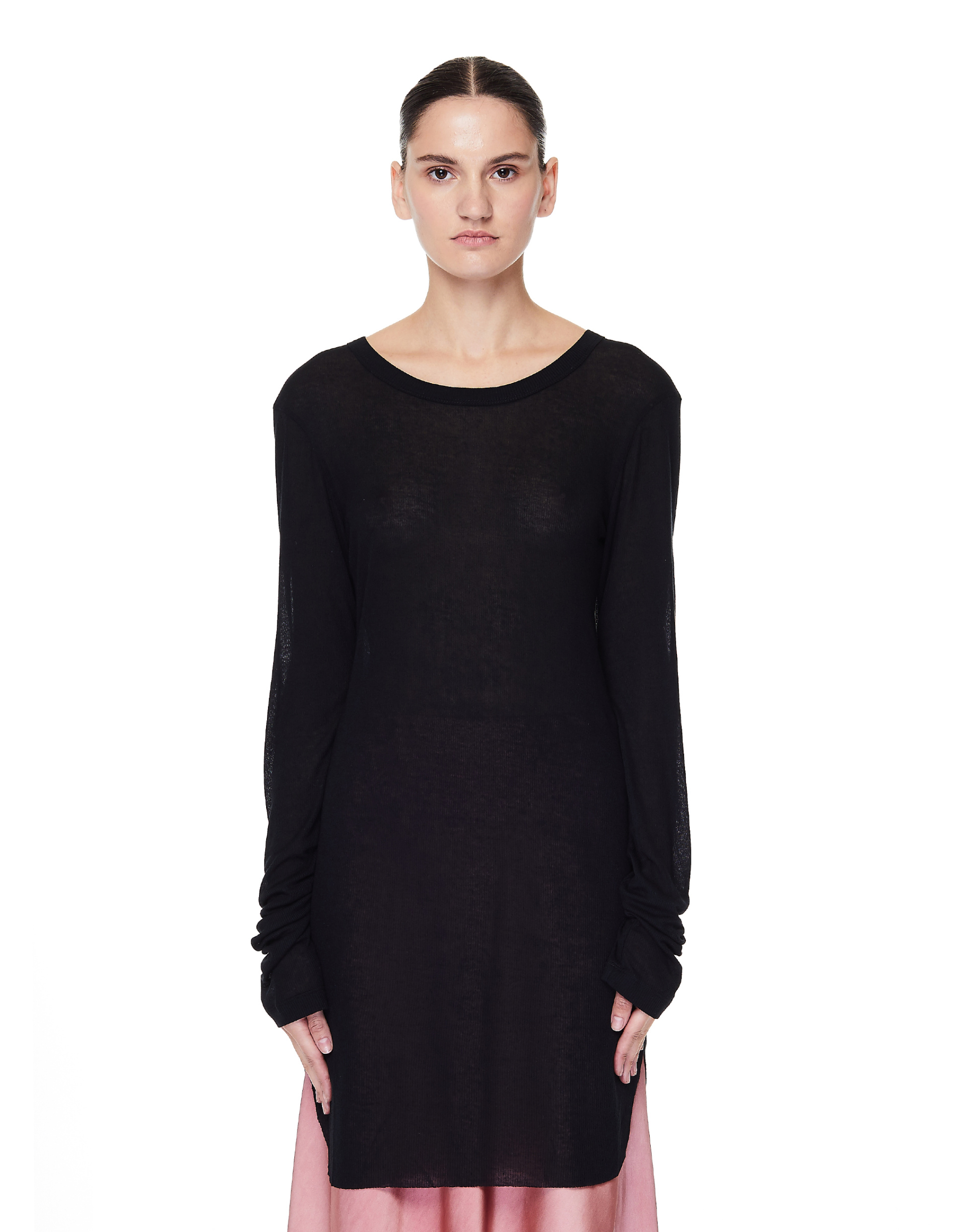 Ann Demeulemeester Black Jersey Long Sleeve T-Shirt