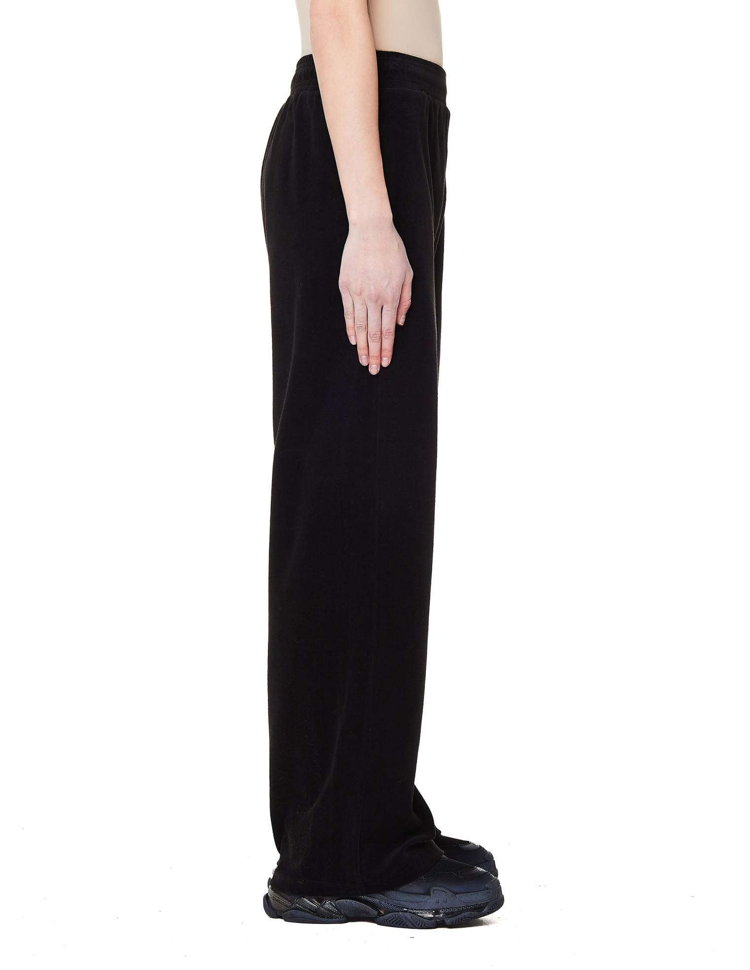 Vojettes Black & Blue Embroidered Velvet Trousers