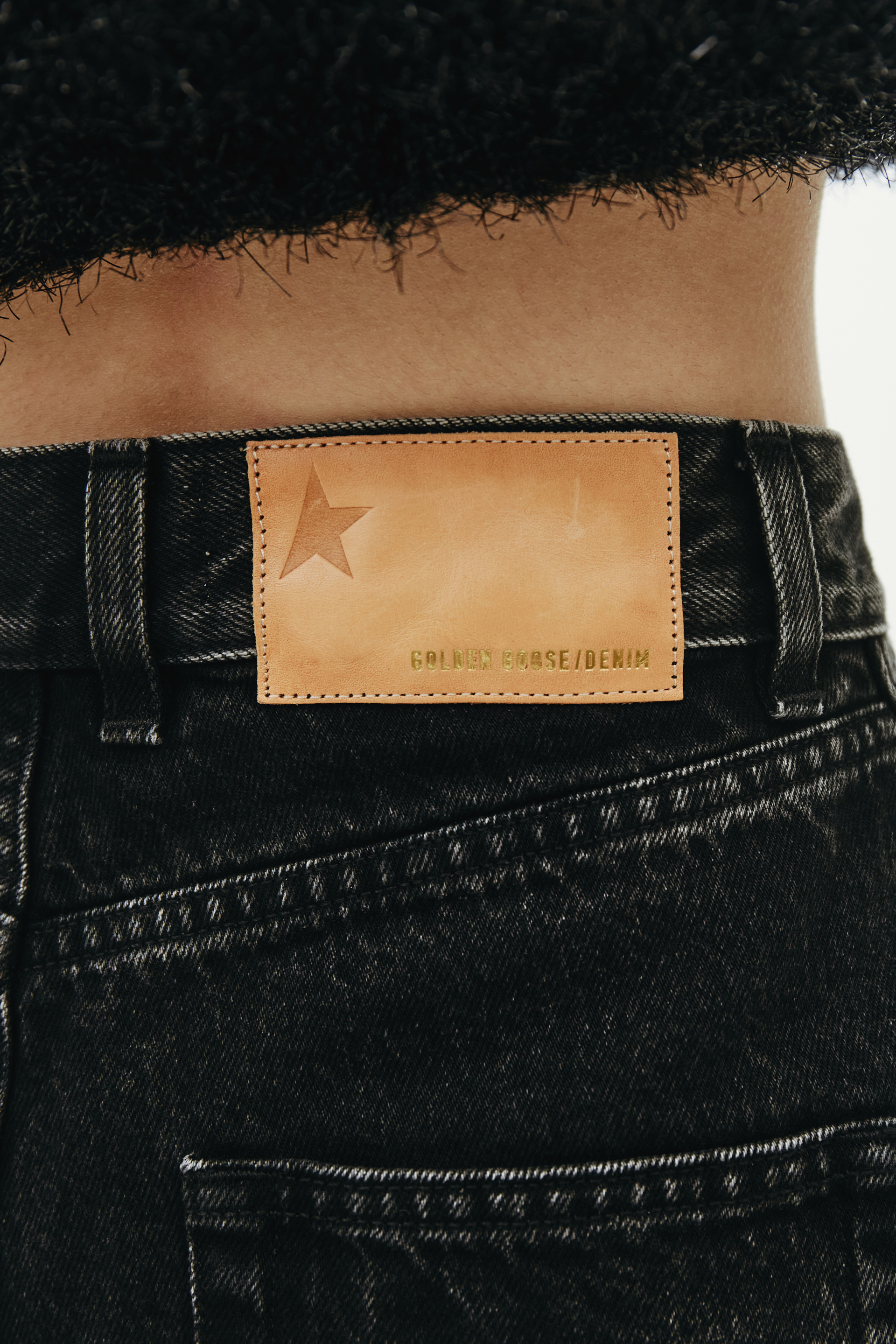 Golden Goose Black Jeans With Raw Hem