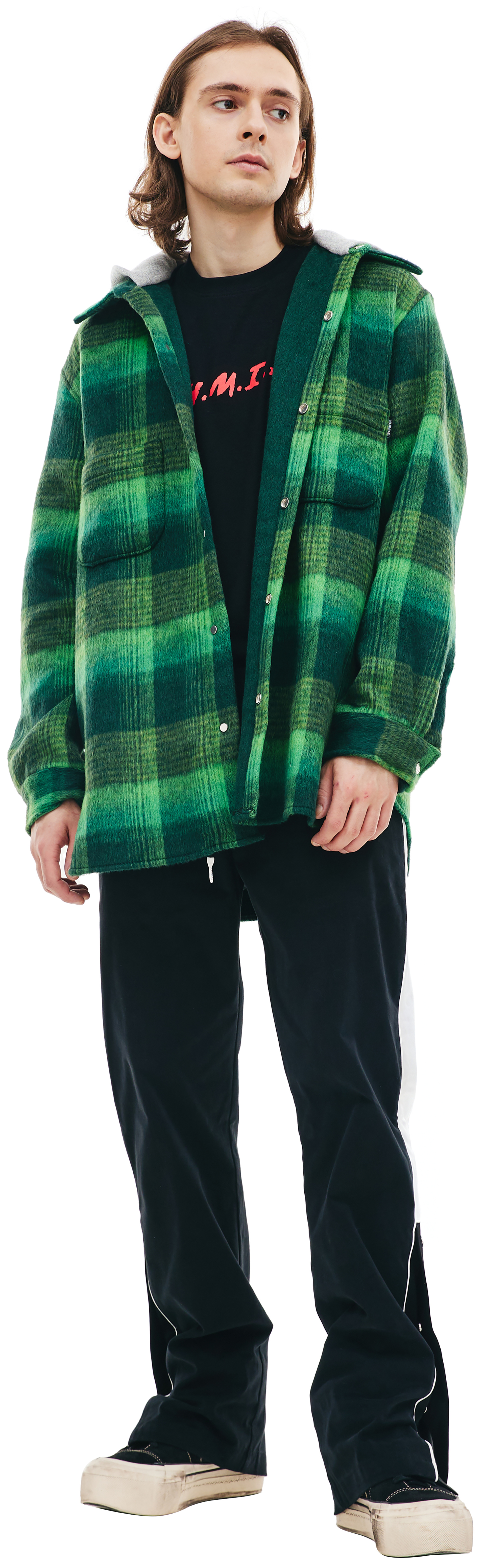 Nahmias Check hooded shirt