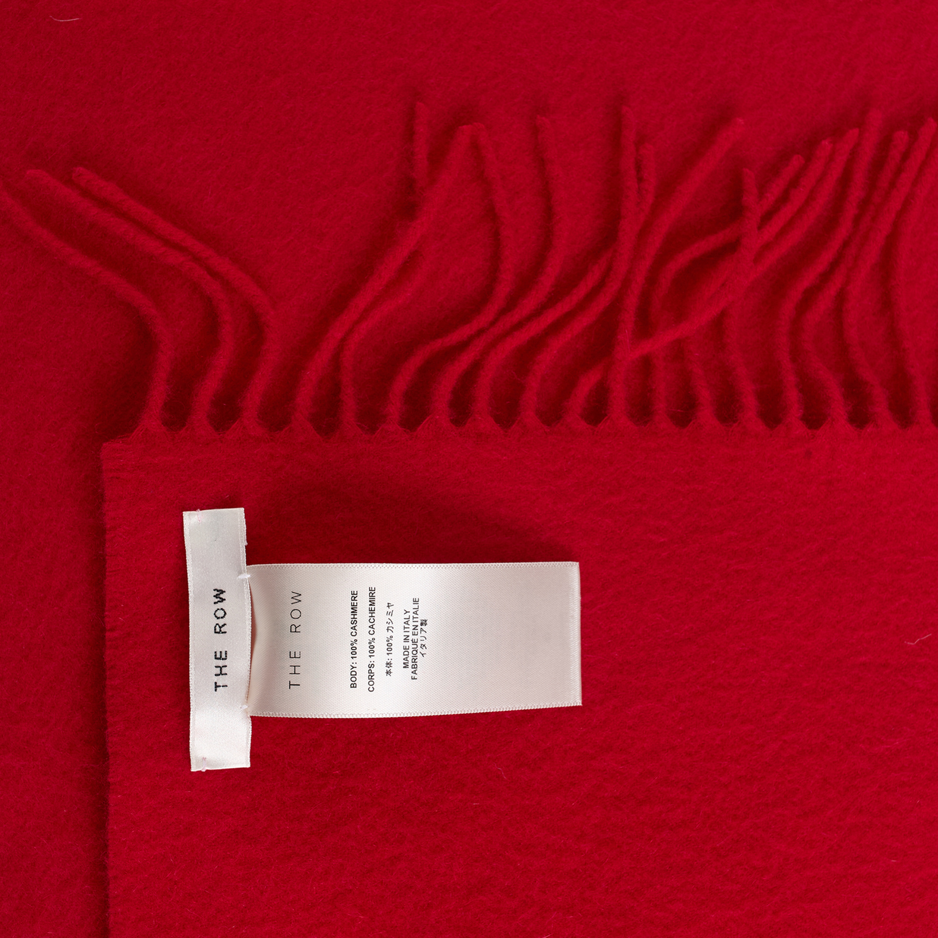 The Row Red cashmere scarf