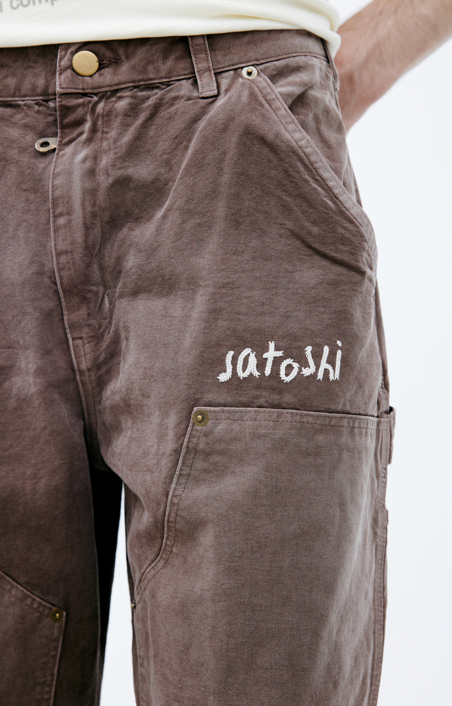 Satoshi Nakamoto Trousers with distressed effect