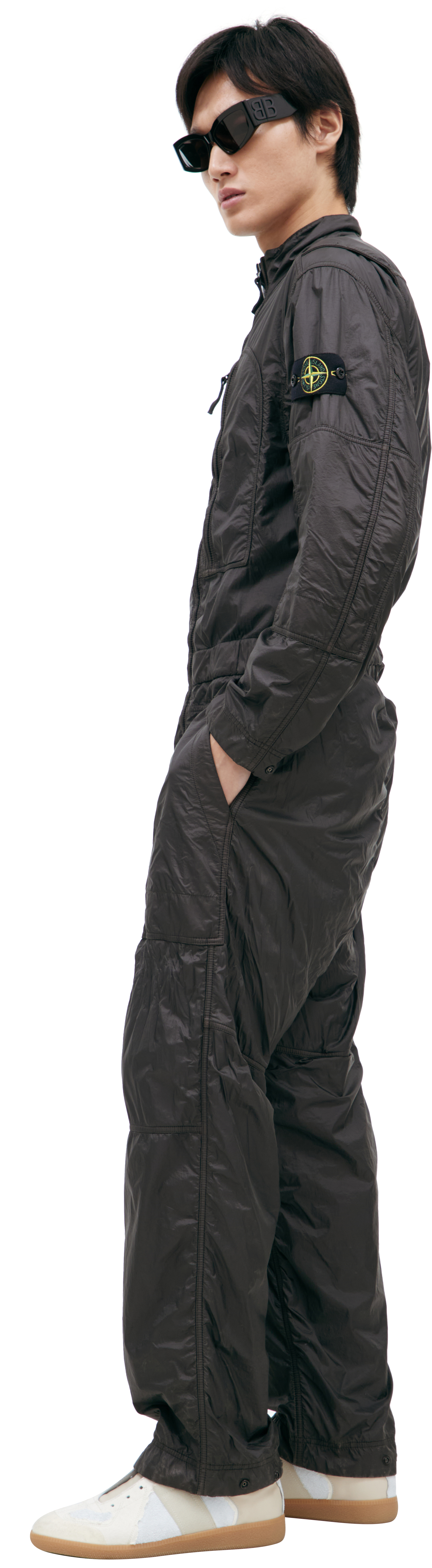 Stone Island Jumpsuit with a patch on the sleeve