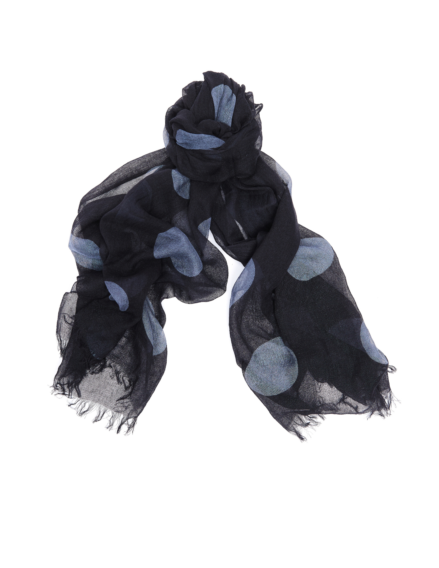 Y\'s Black Polka Dot Scarf