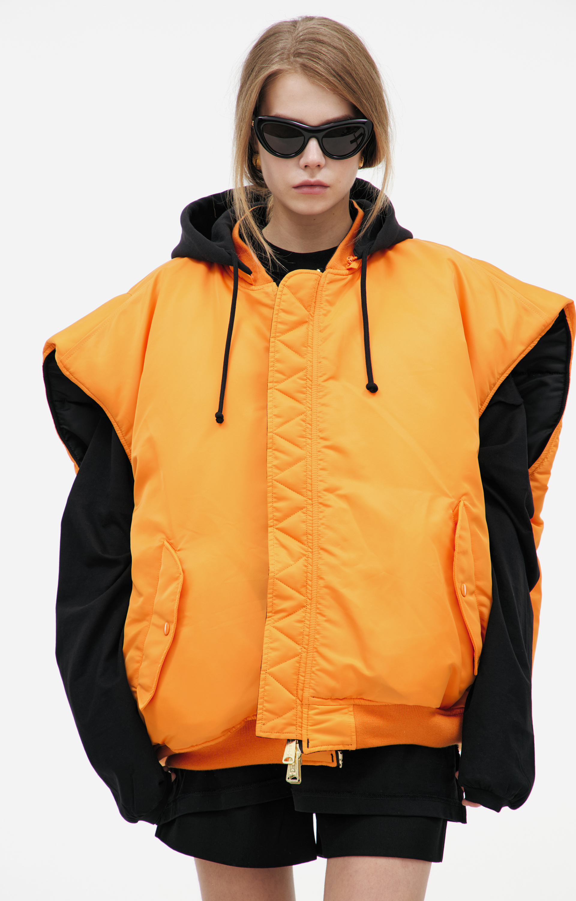 VETEMENTS Reversible bomber vest with hood