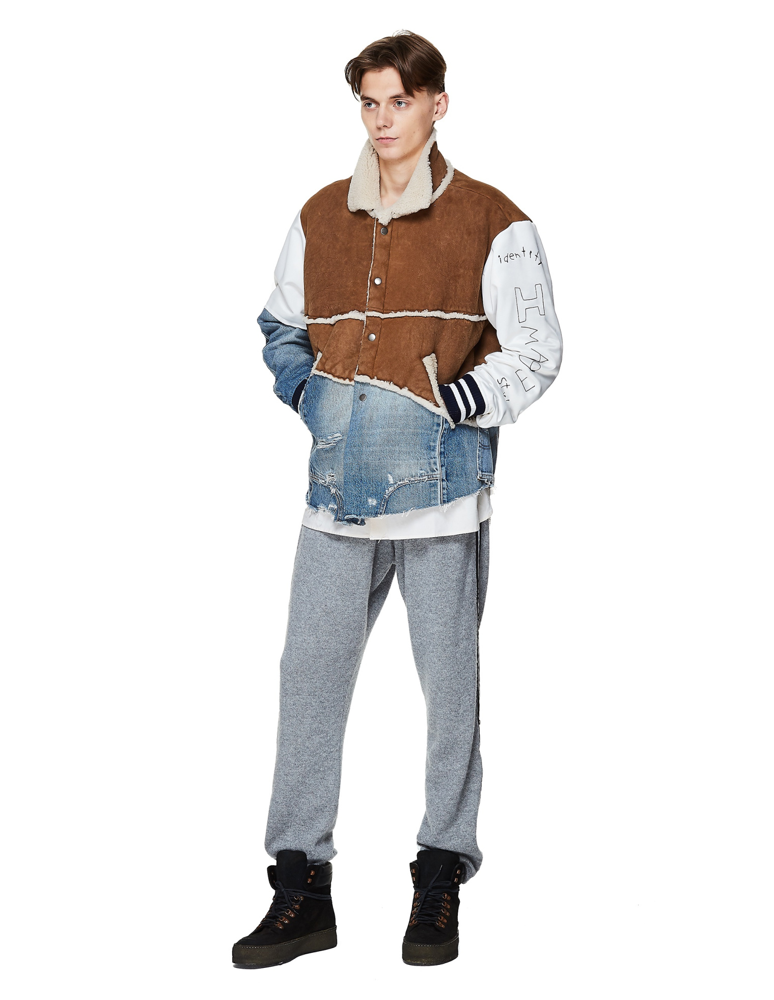 Greg Lauren Кашемировые брюки с лампасами