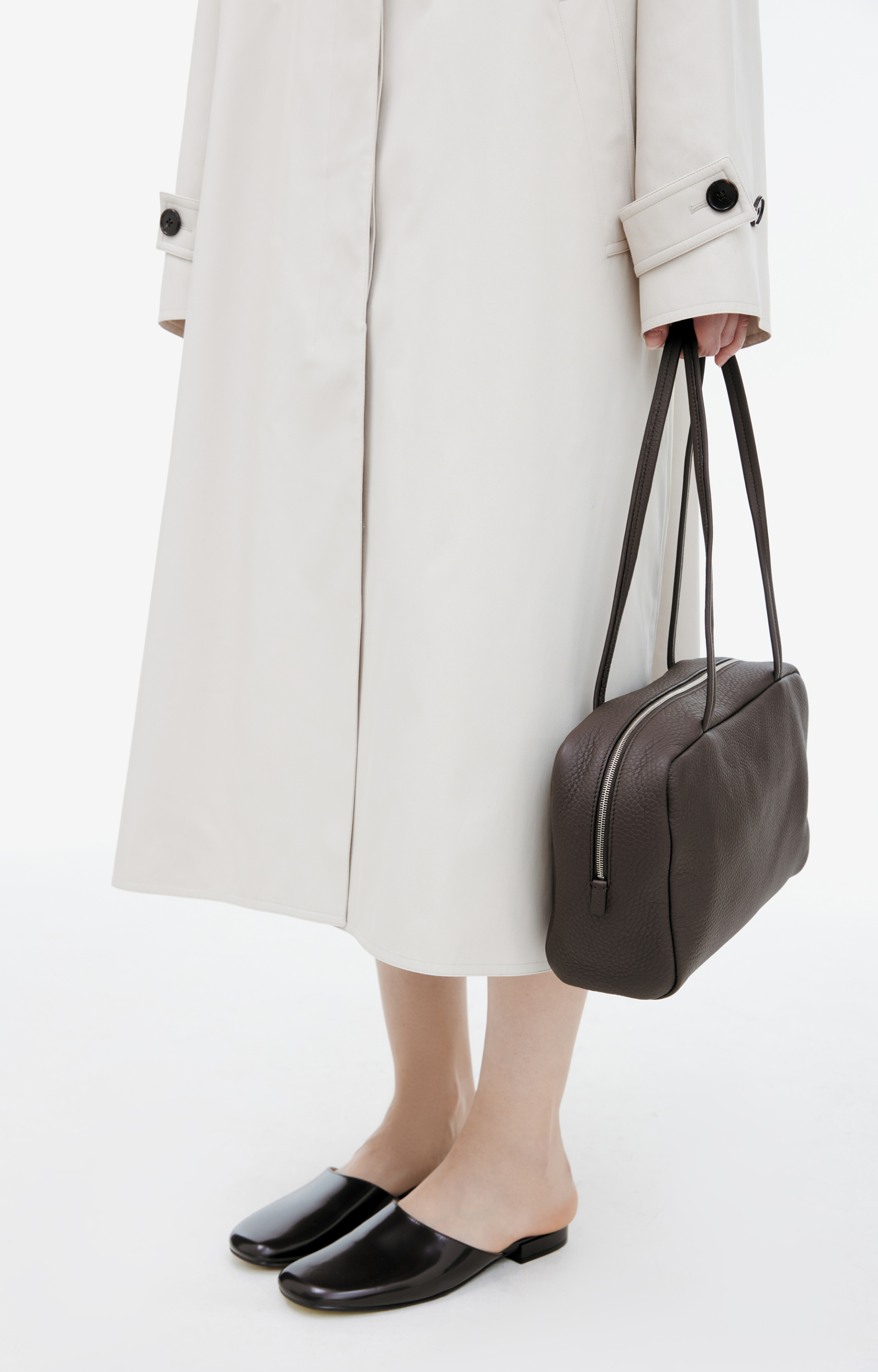 The Row Lolana Beige button-down raincoat