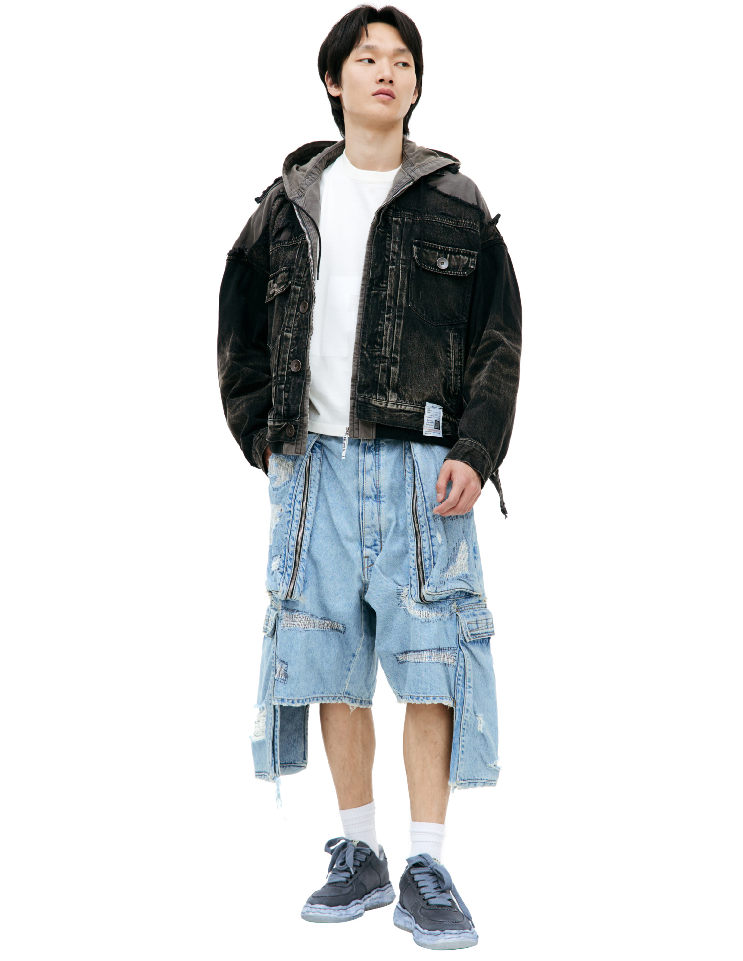 【売れ筋】 Maison Buy Mihara jacket denim destroyed grey women Yasuhiro ジャケット・アウター