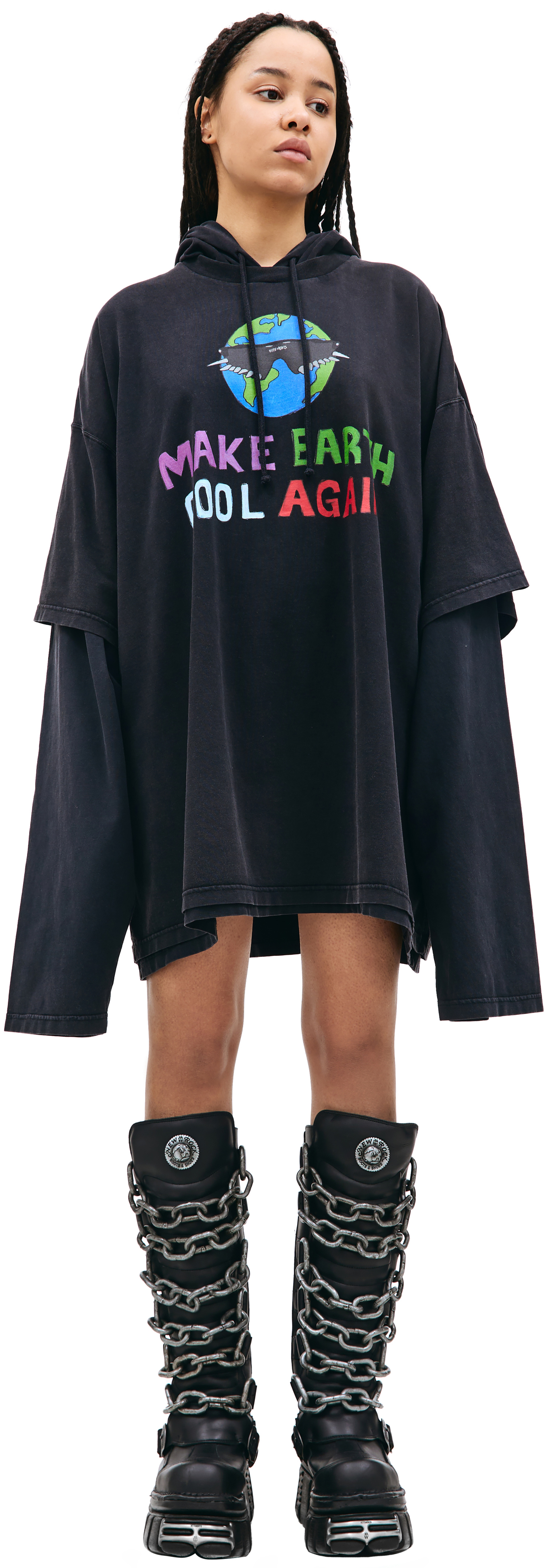 VETEMENTS \'Make earth cool\' hooded longsleeve