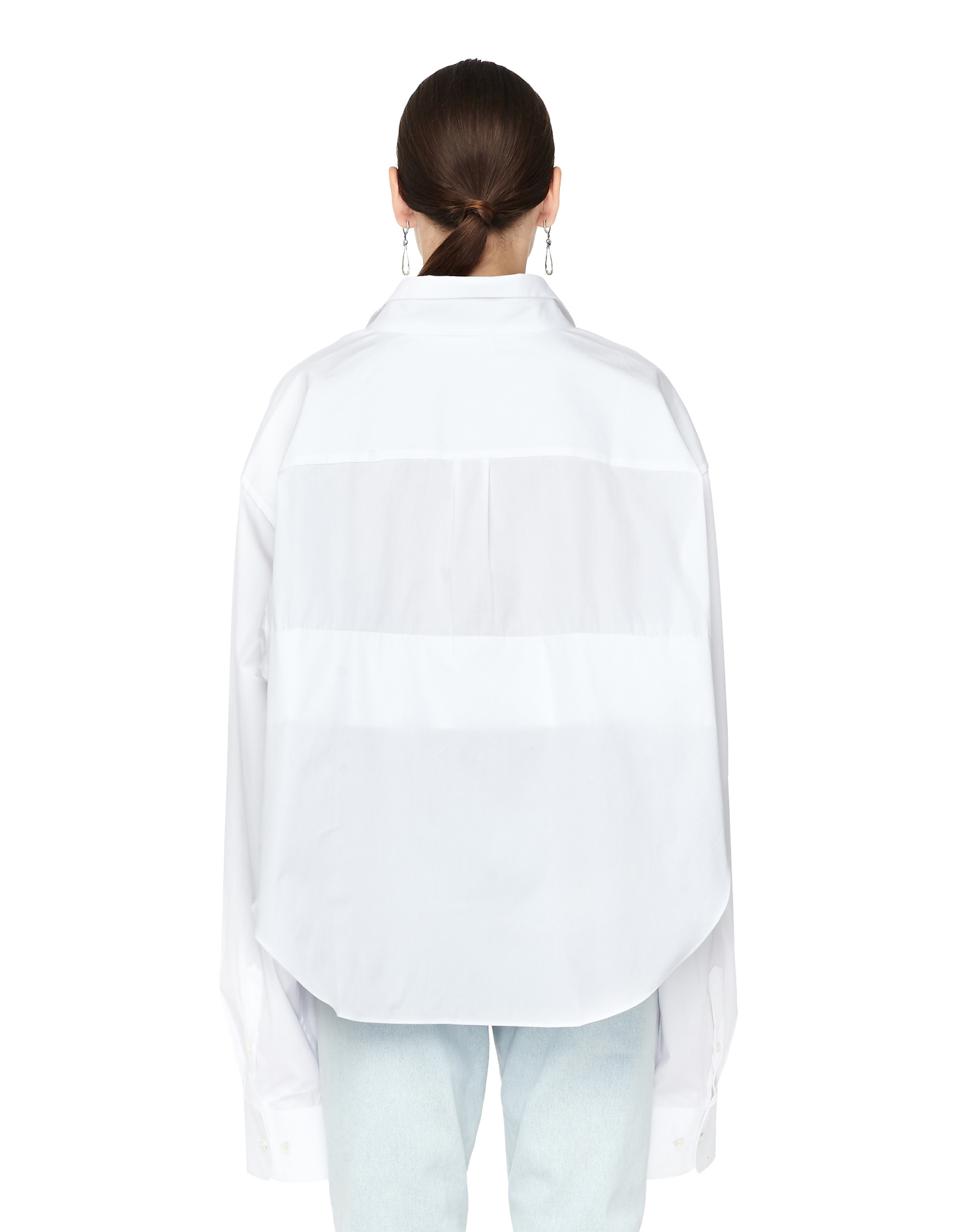VETEMENTS Укороченная рубашка из белого хлопка