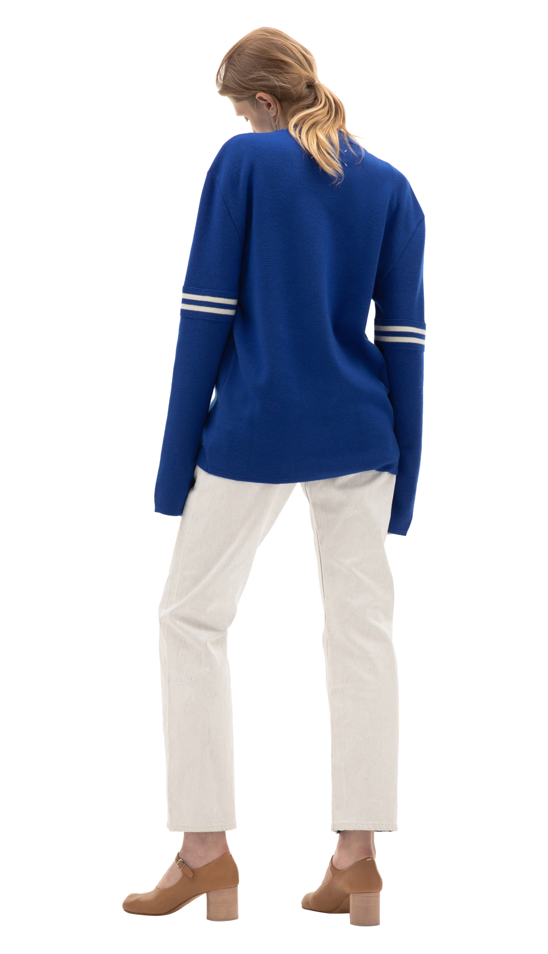 Maison Margiela Blue Striped Wool Jumper