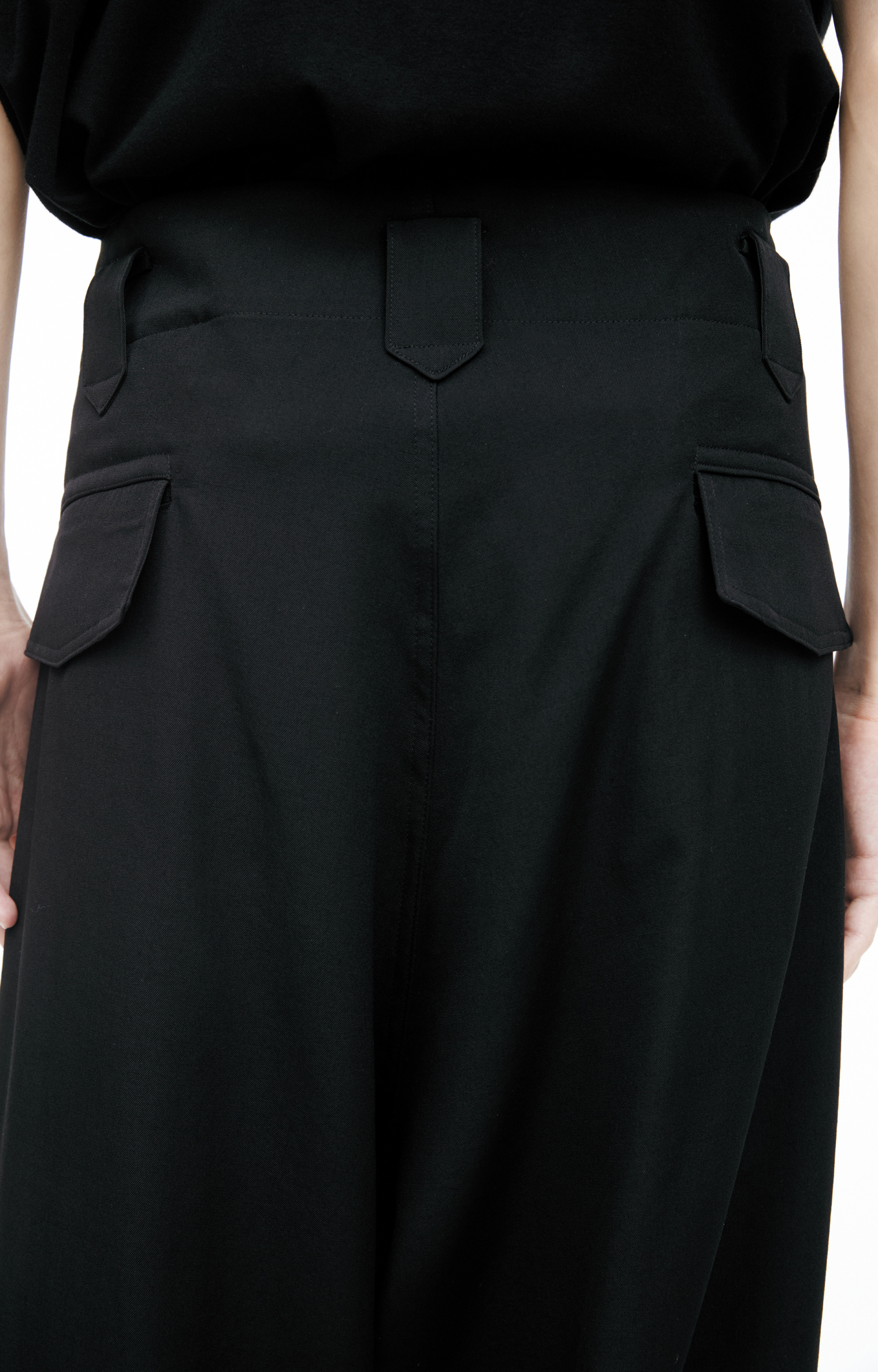 Yohji Yamamoto Black cotton trousers