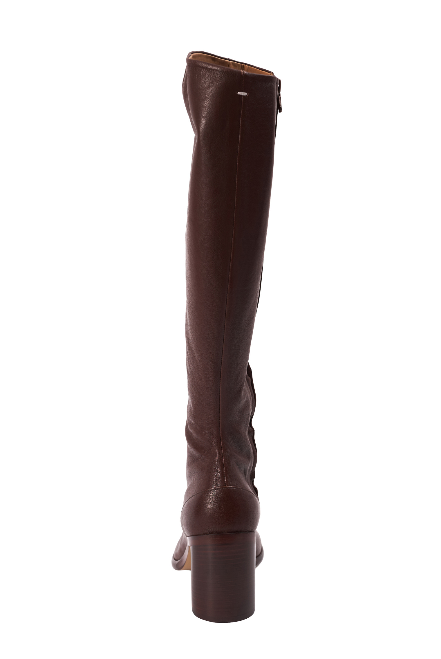 Maison Margiela Бордовые кожаные сапоги Tabi