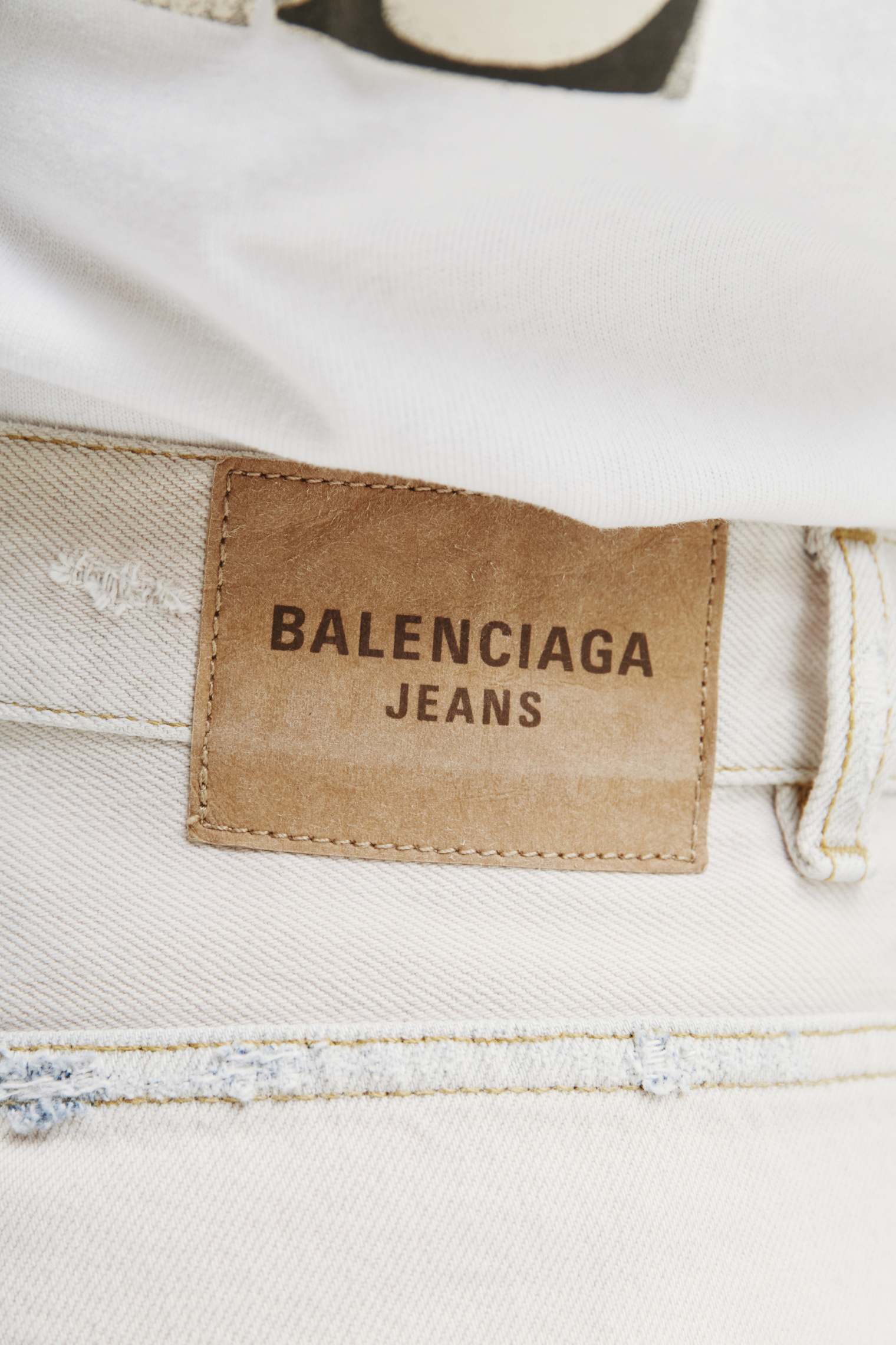 Balenciaga Beige Loose Fit Jeans