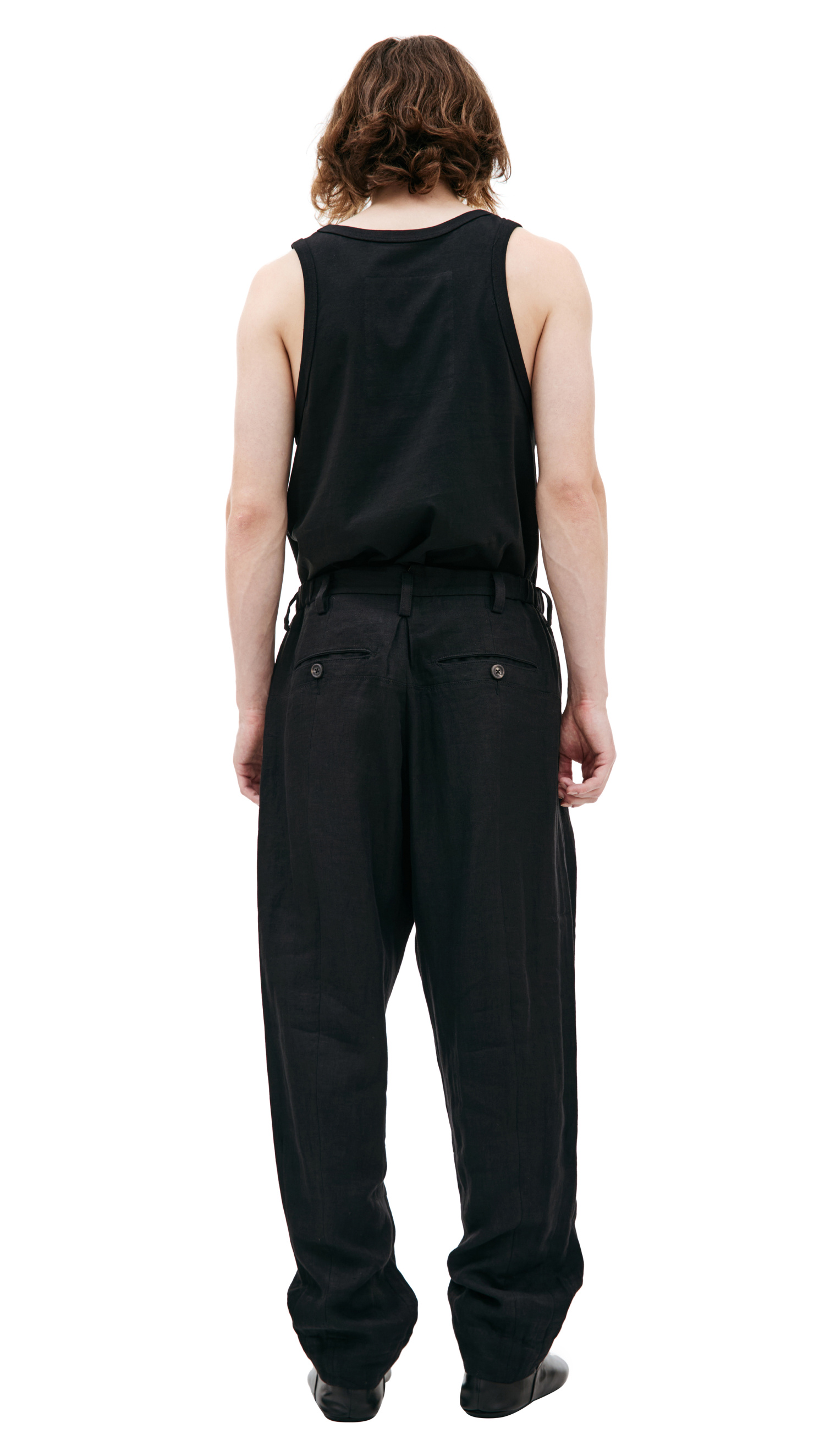 Ziggy Chen Black linen trousers