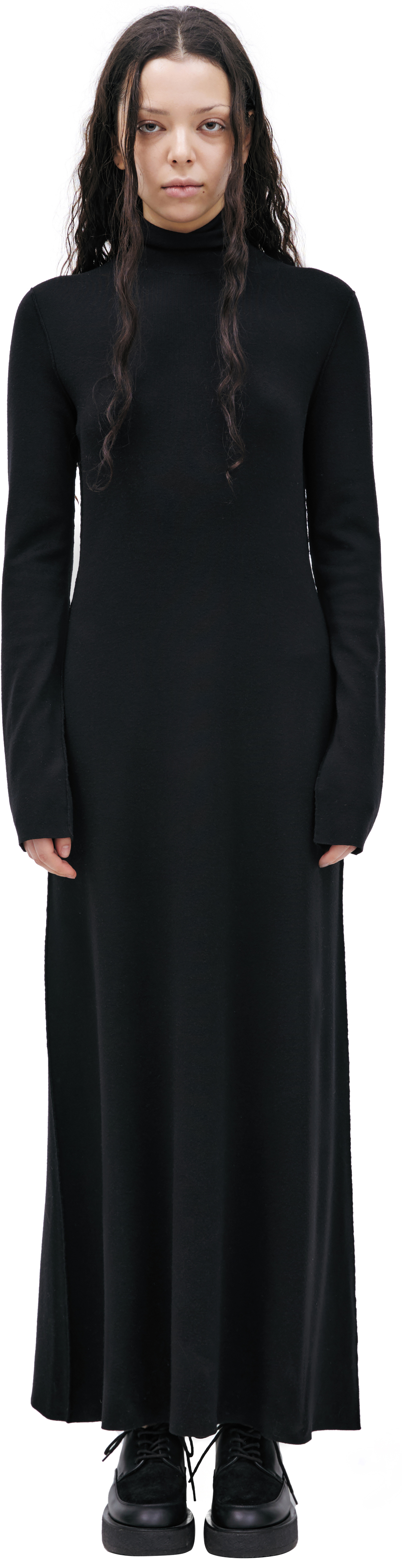 The Row Black wool dress