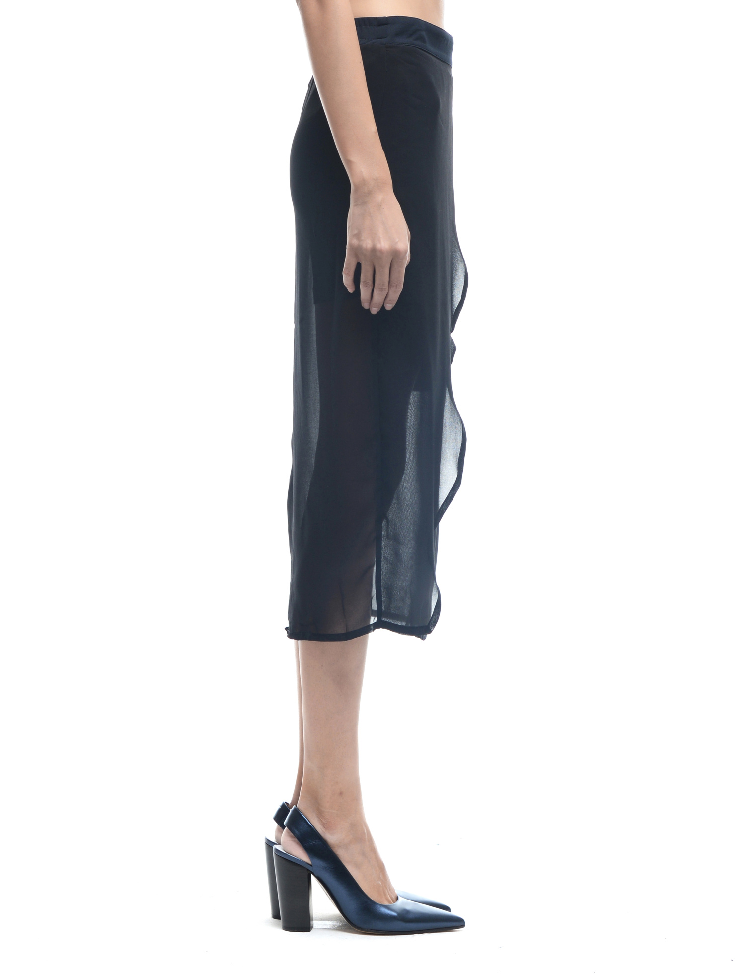 Damir Doma Silent Rayon shorts with transparent upper skirt