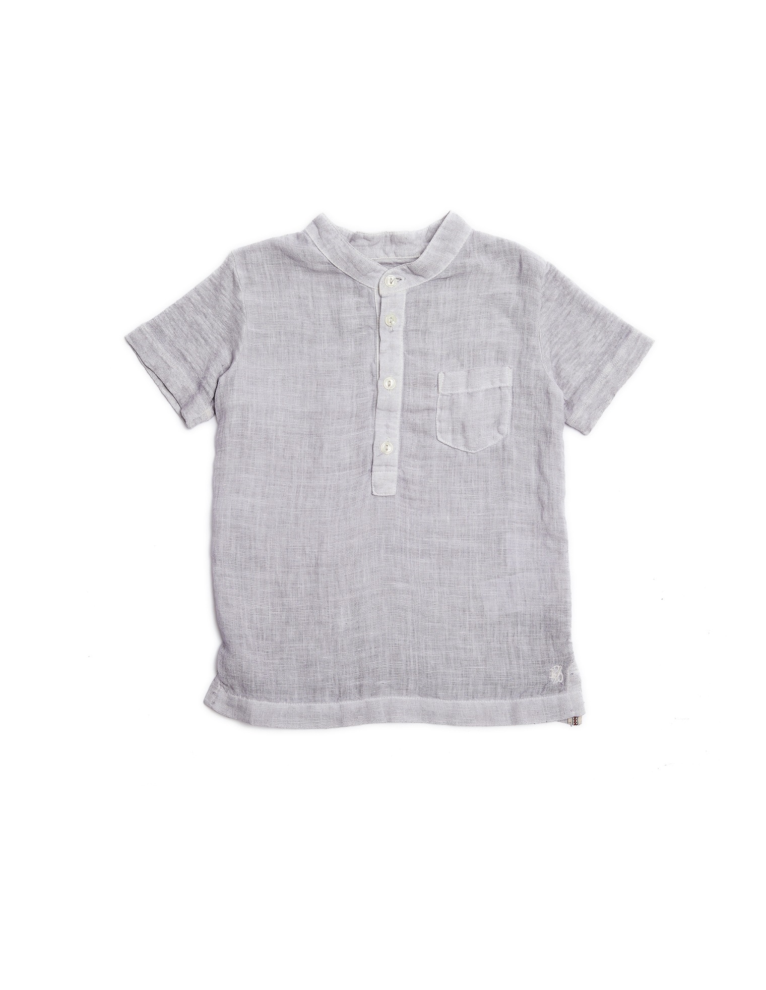 120% Lino Kids Серая льняная футболка