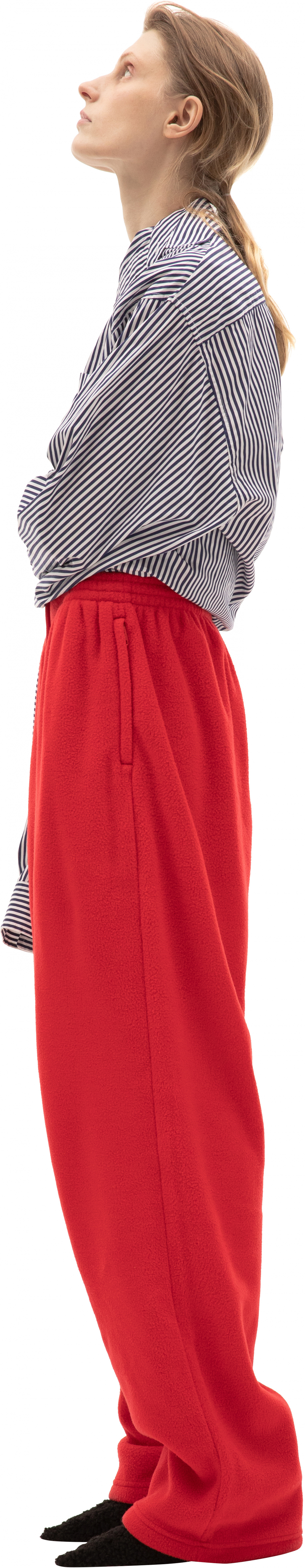 Balenciaga Red Wide Fleece Pants