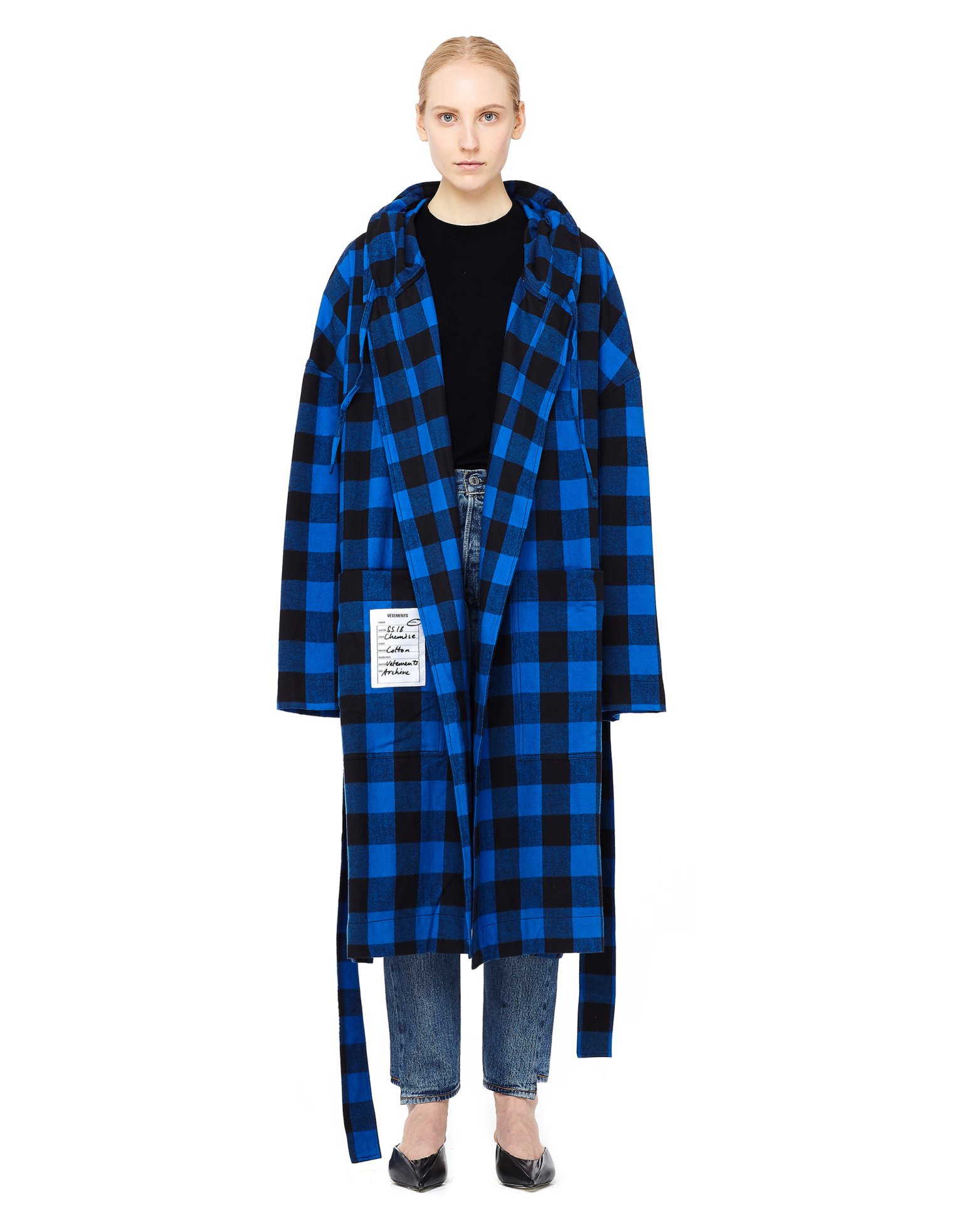 VETEMENTS Пальто-халат в клетку
