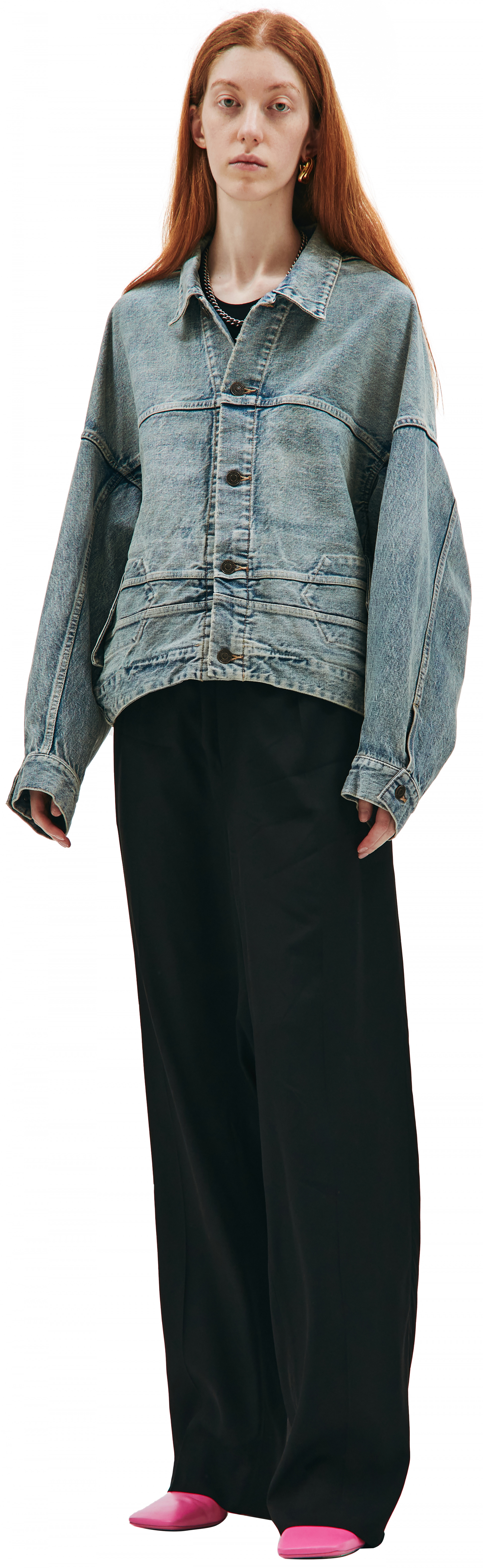 balenciaga upside down denim jacket