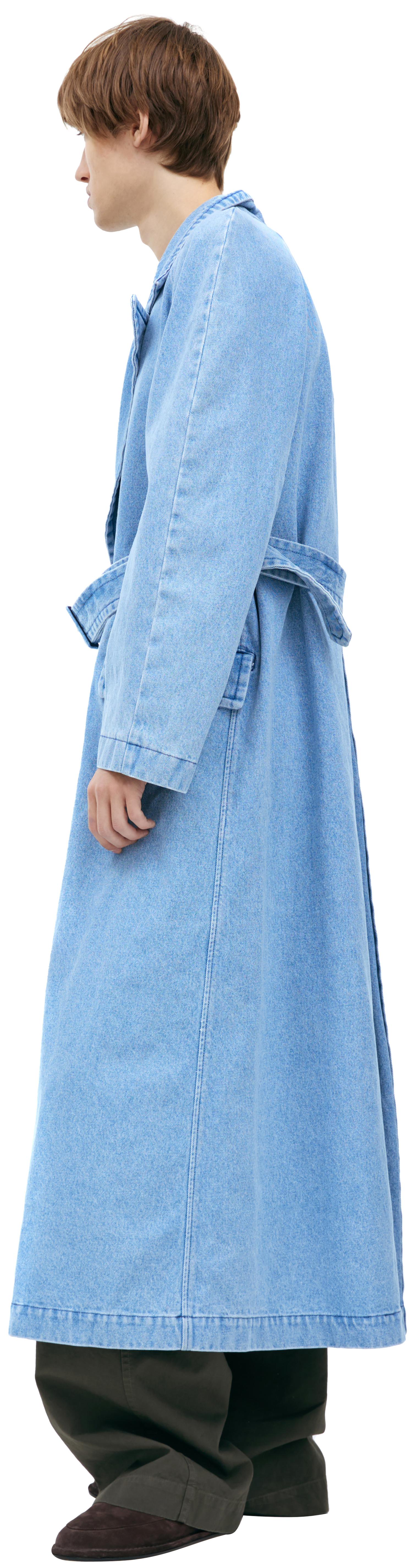 Dries Van Noten Denim trench coat with belt