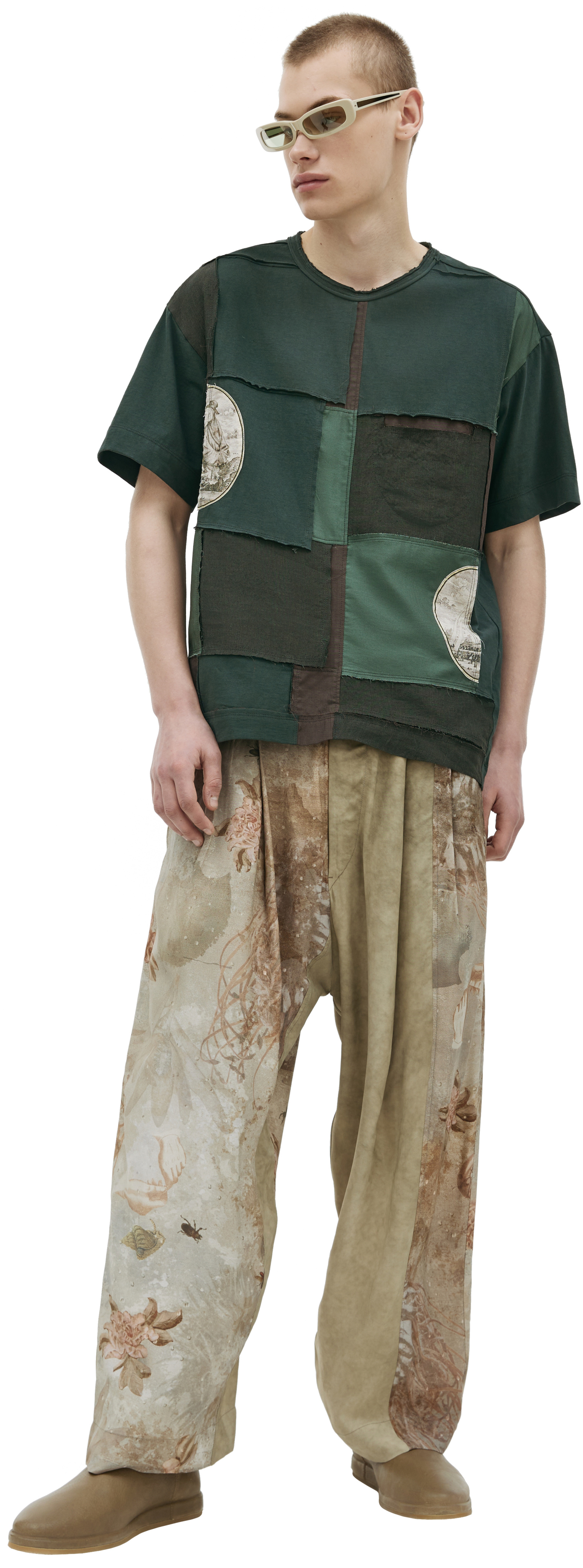Ziggy Chen Cotton patchwork t-shirt