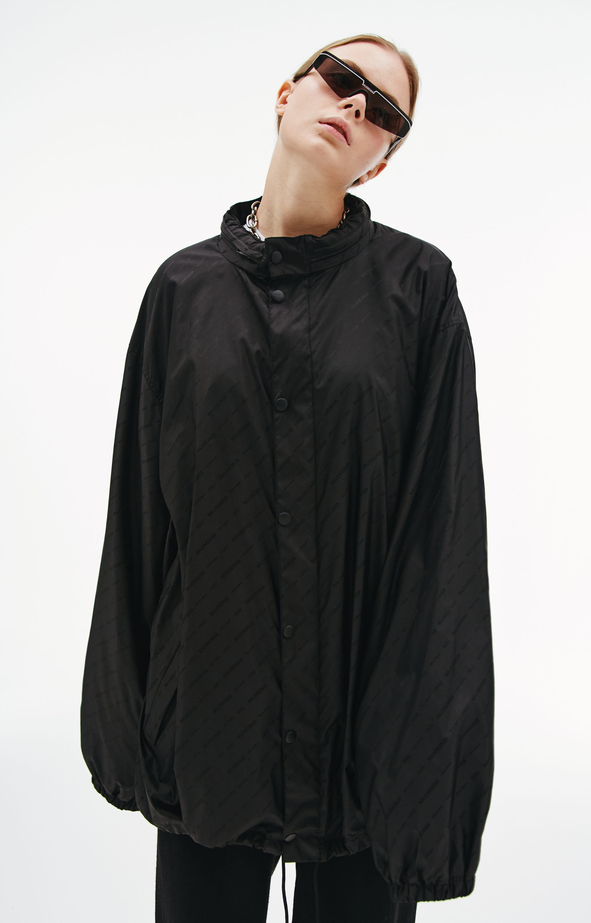 Balenciaga All Over Logo Rain Jacket