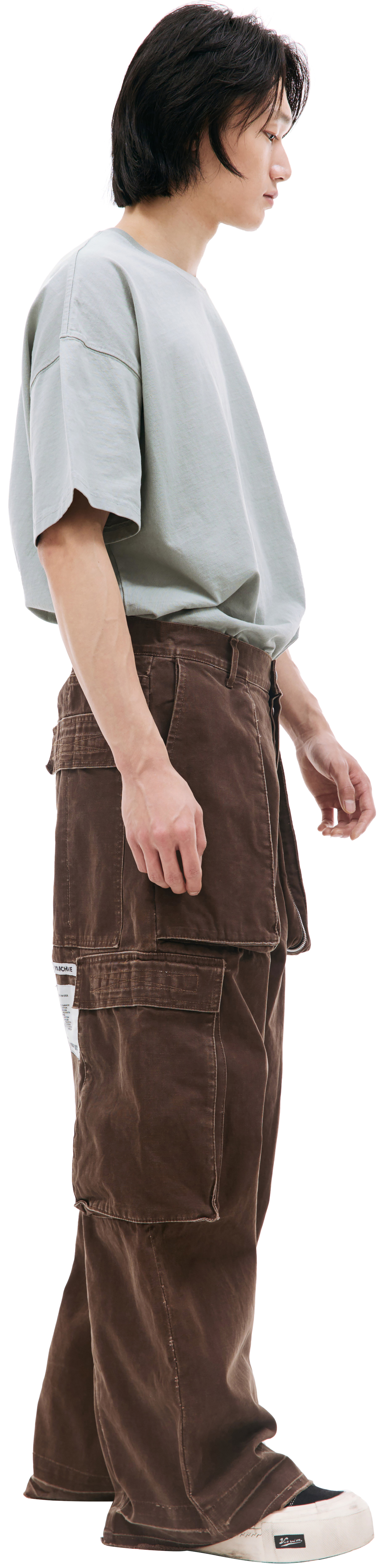 B1ARCHIVE Brown wide leg cargo jeans