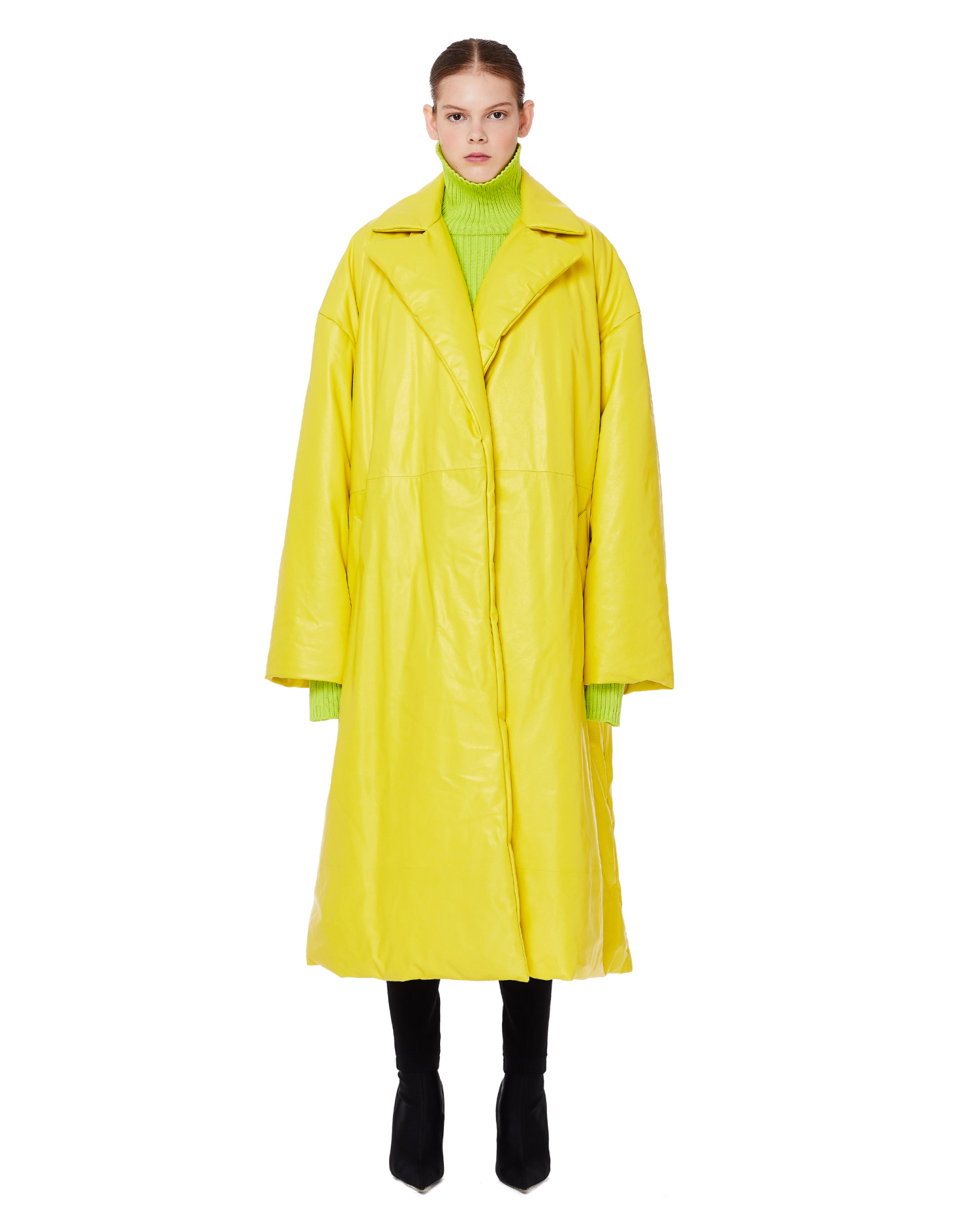 Balenciaga Утепленный кожаный плащ Wrap