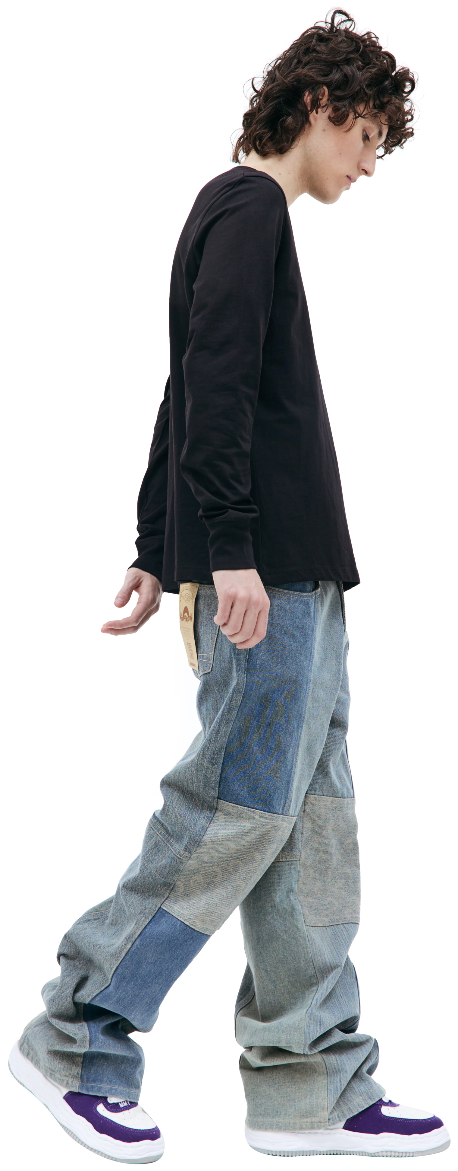 MARINE SERRE Black embroidered longsleeve