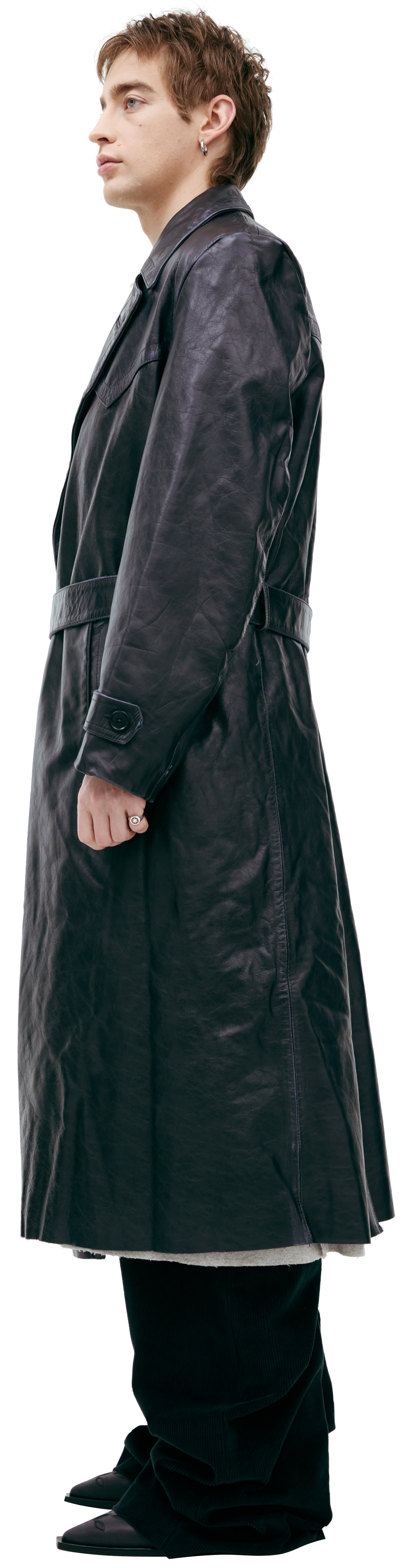 Enfants Riches Déprimés Leather trench coat with belt