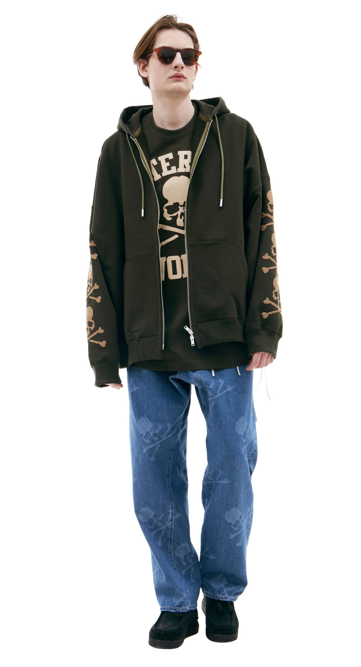 Mastermind WORLD Khaki zip up hoodie