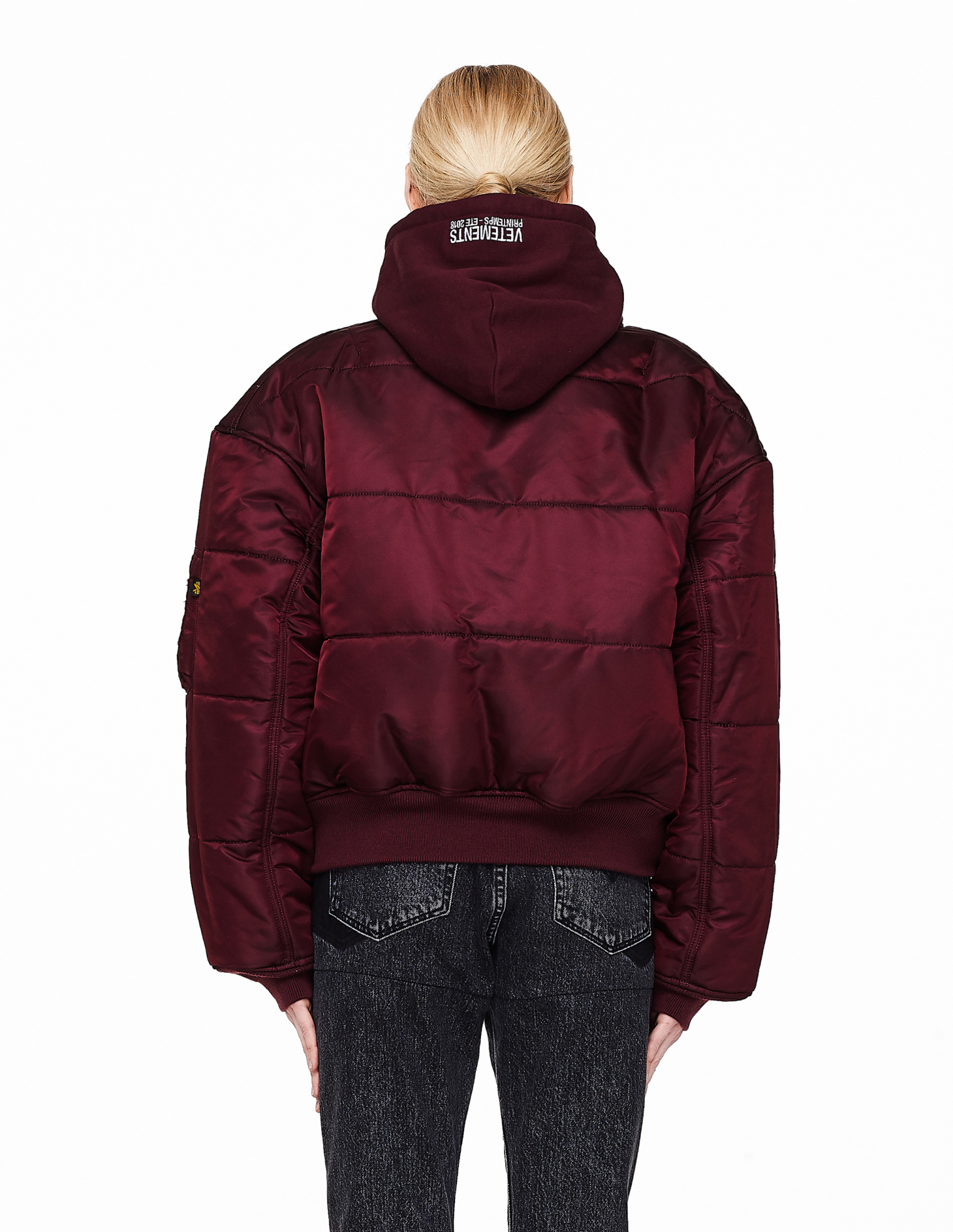 VETEMENTS Бордовый двусторонний бомбер с капюшоном