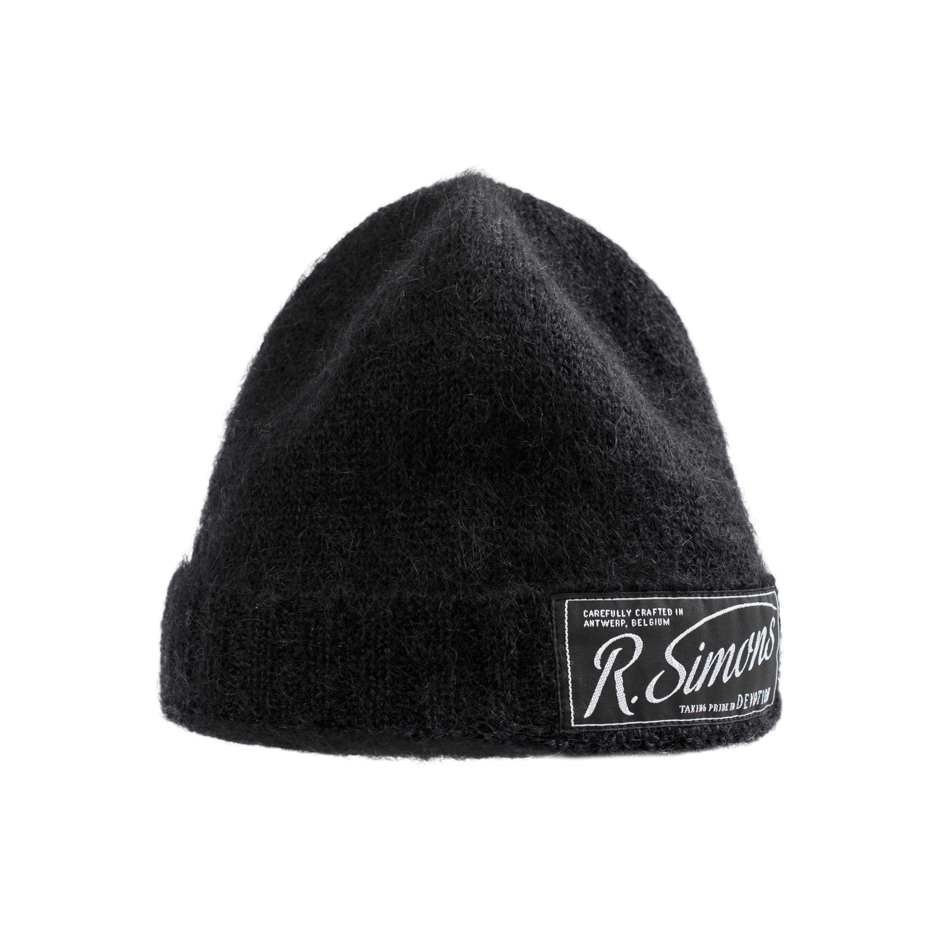 Raf Simons Logo Patch Beanie in Black