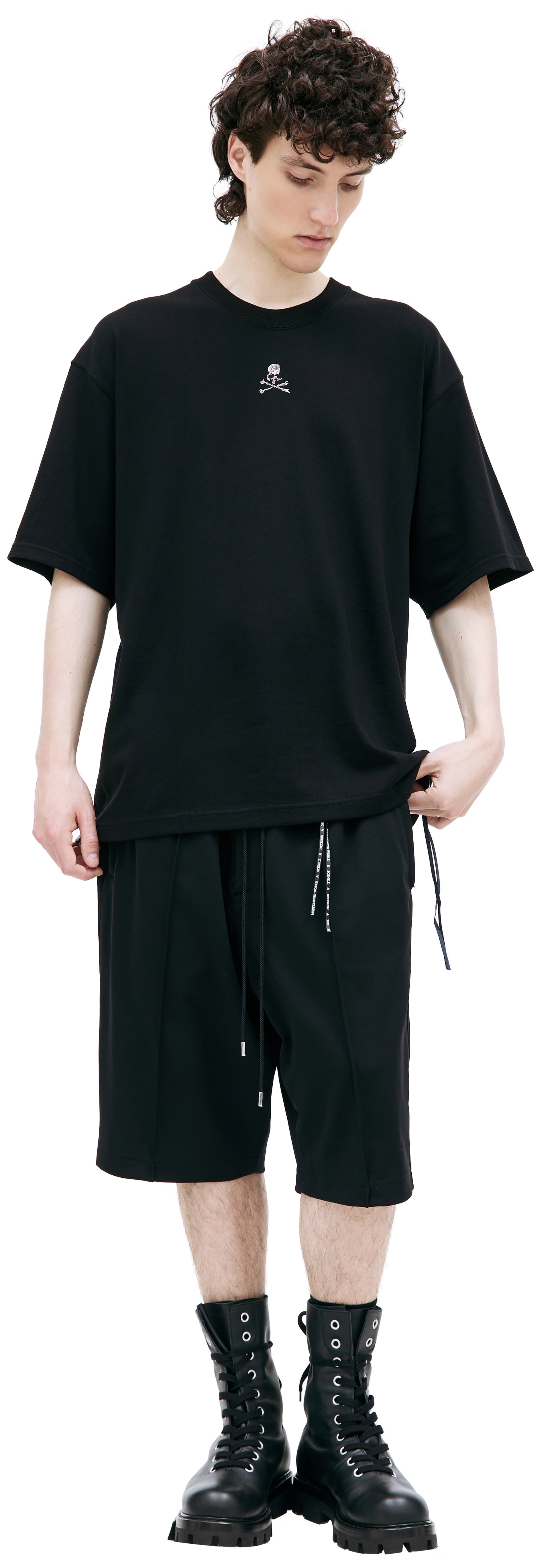 Mastermind WORLD Black crystal-cut t-shirt