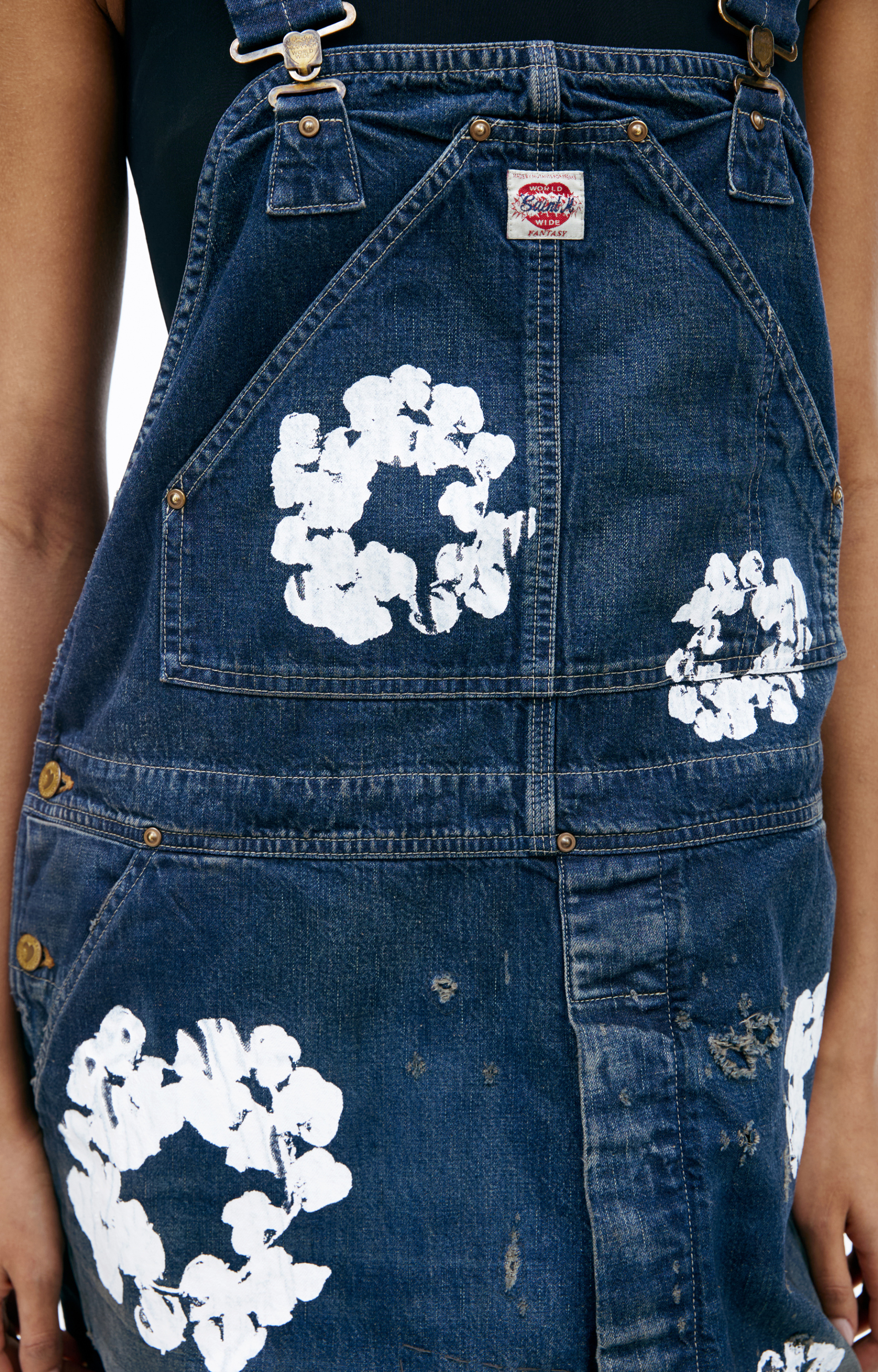 Saint Mxxxxxx Denim jumpsuit with flowers