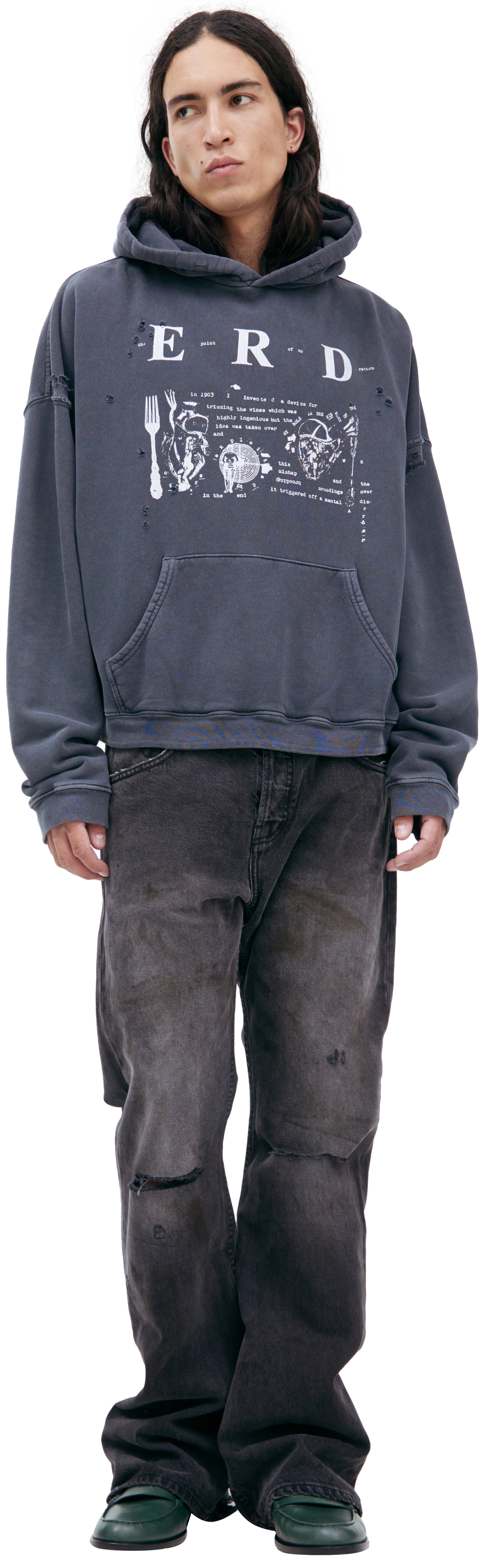 Enfants Riches Déprimés Dark grey hoodie with print